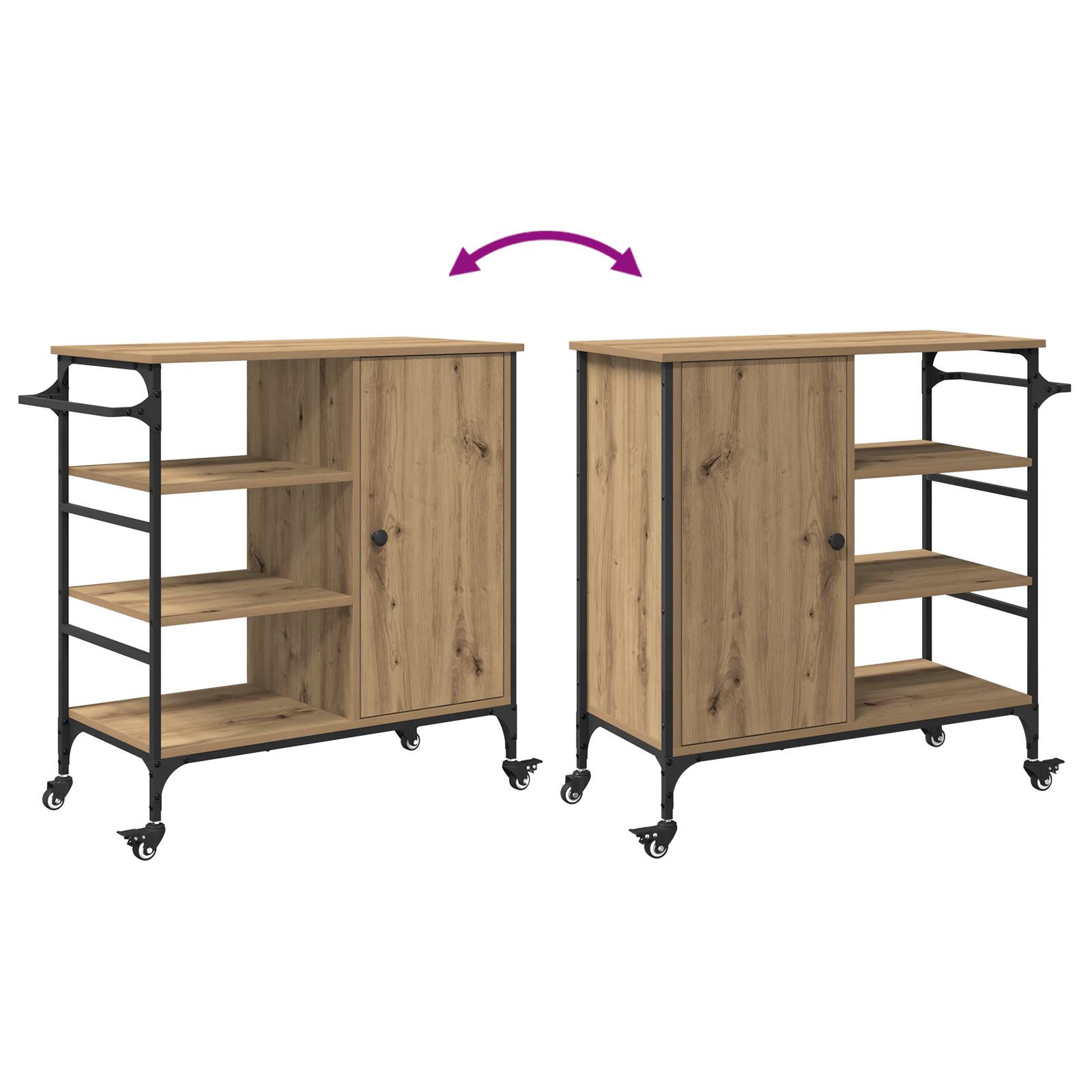 Kitchen Trolley Artisan Oak 87.5x38.5x84.5 cm Engineered Wood - Image 11