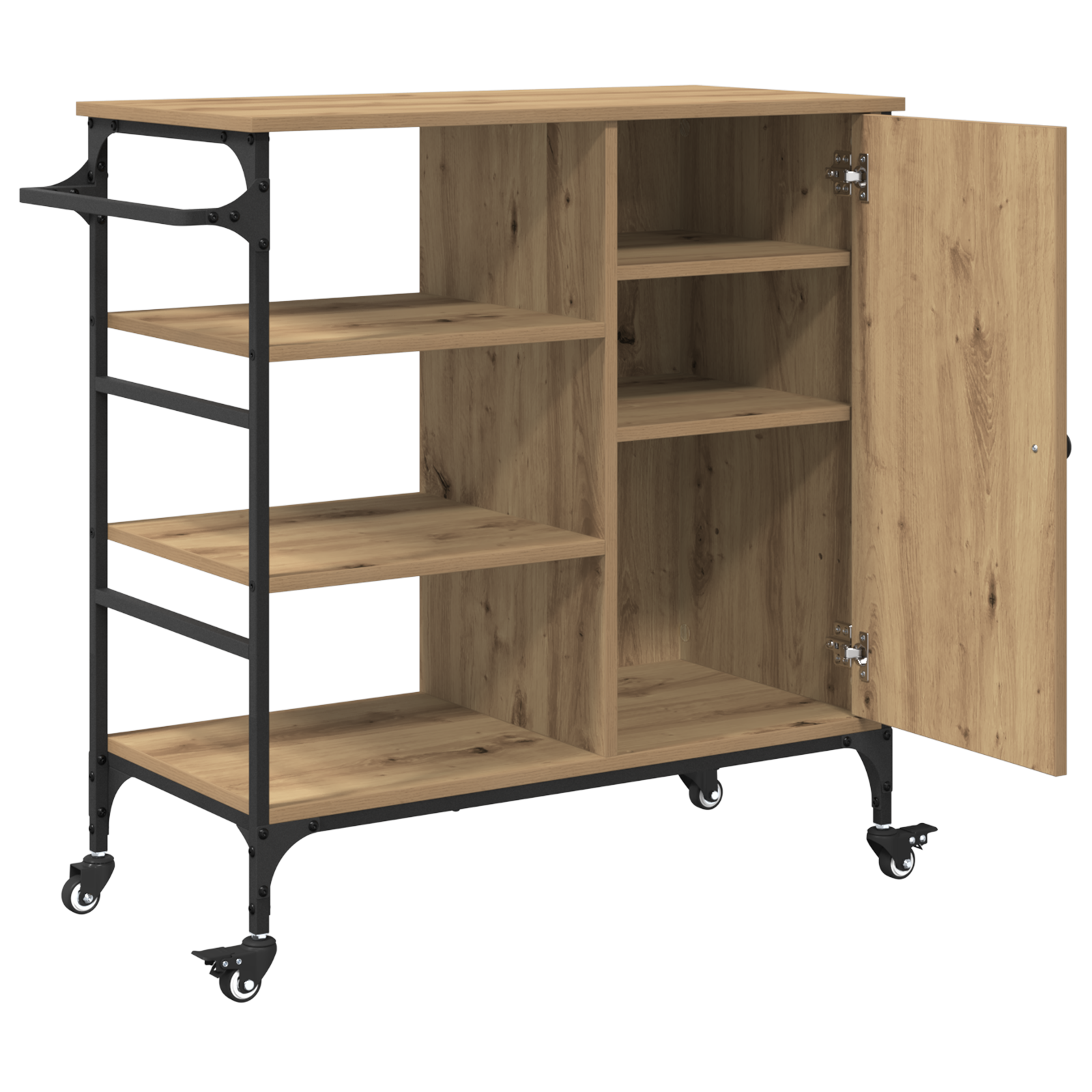 Kitchen Trolley Artisan Oak 87.5x38.5x84.5 cm Engineered Wood - Image 5