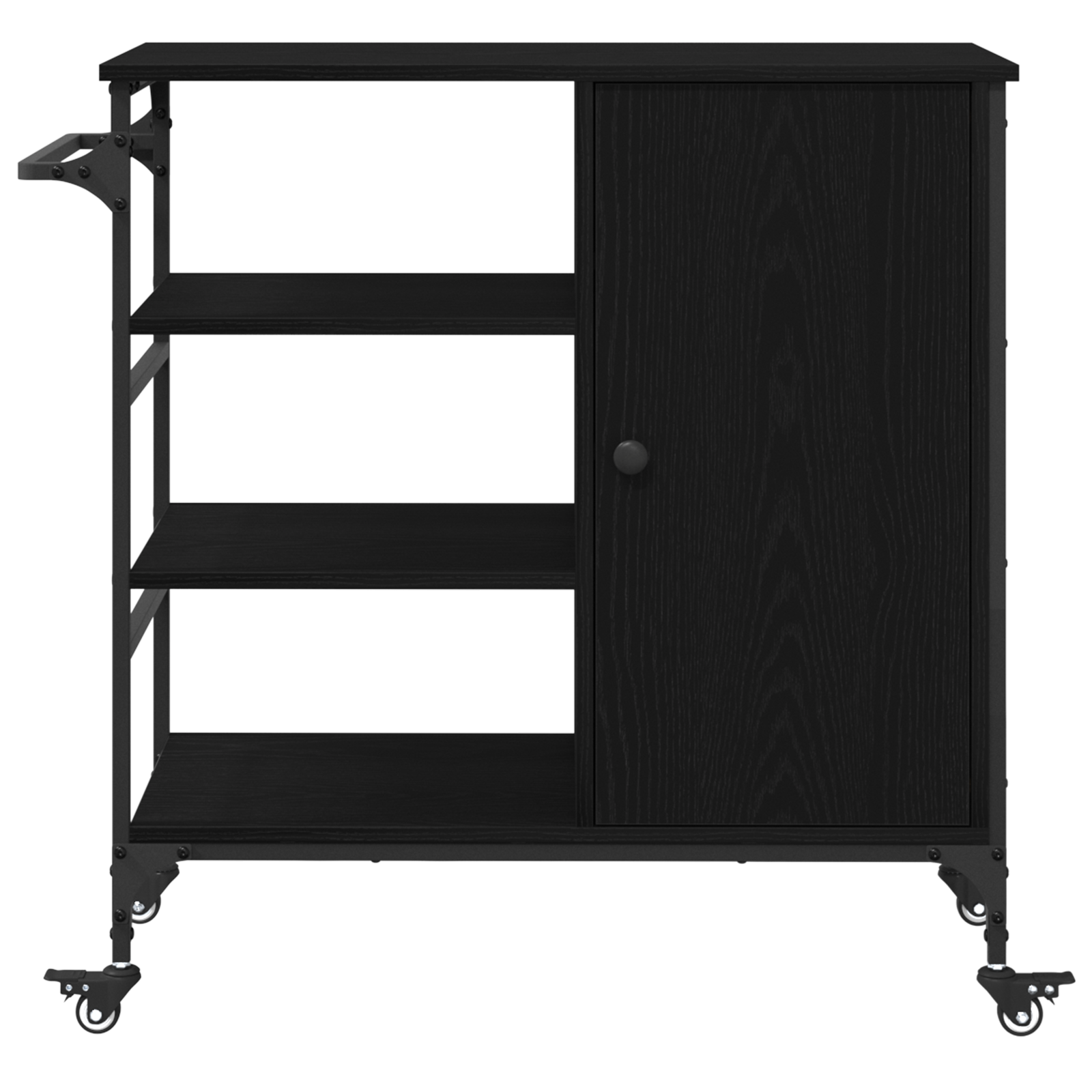 Kitchen Trolley Black Oak 87.5x38.5x84.5 cm Engineered Wood - Image 7