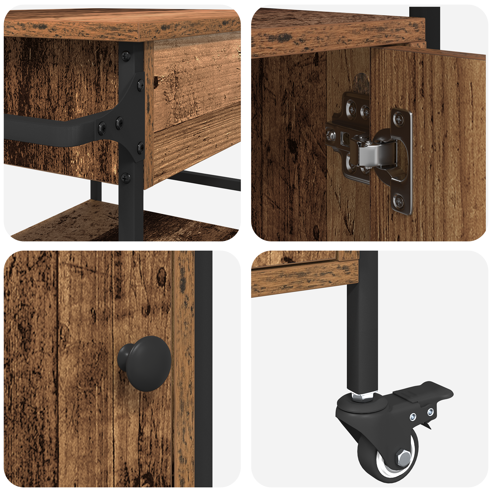 Kitchen Trolley Old Wood 56x43x89.5 cm Engineered Wood - Image 10