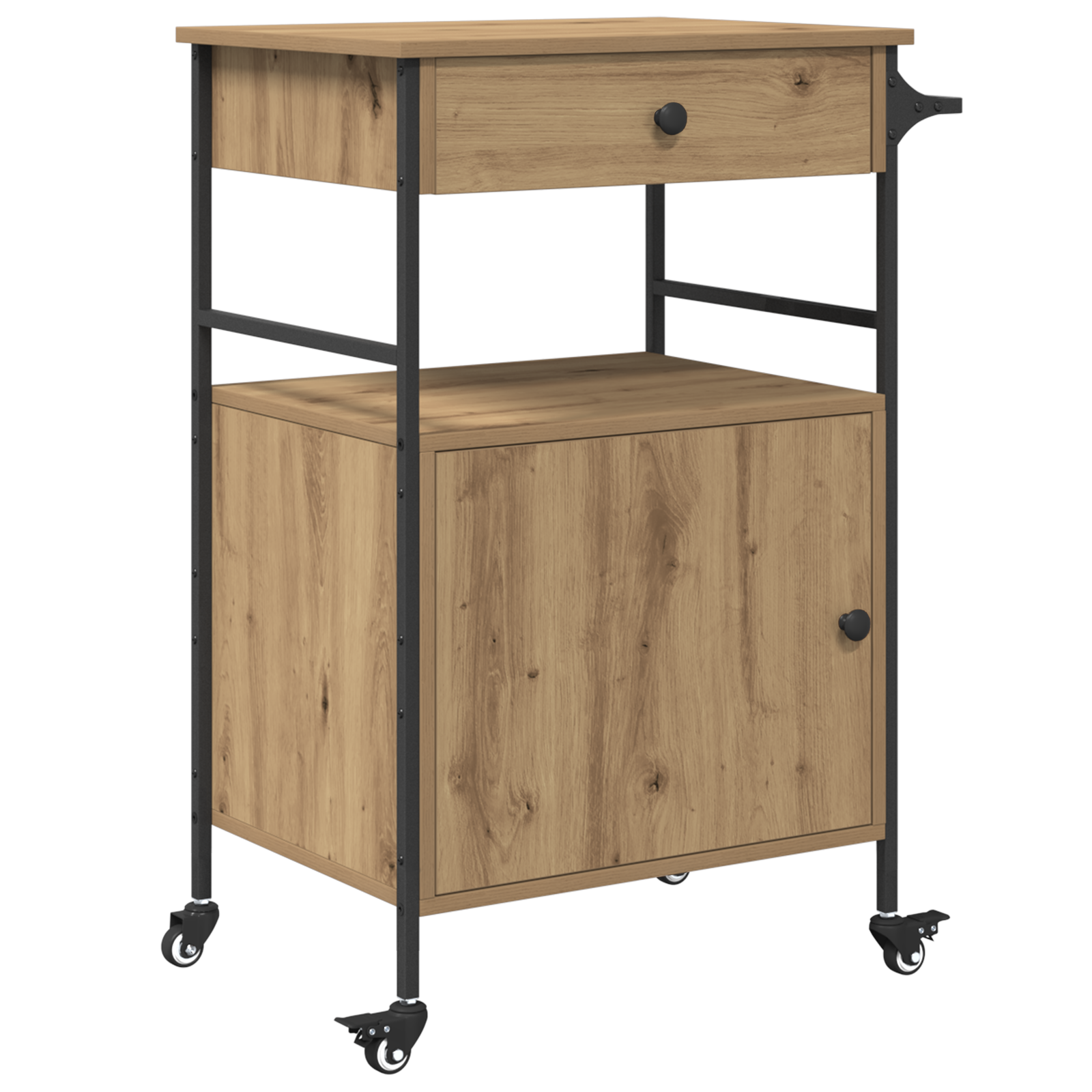  vidaXL Konyhai Kocsi Artisan tölgy 56x43x89.5 cm akciós termékkép 1