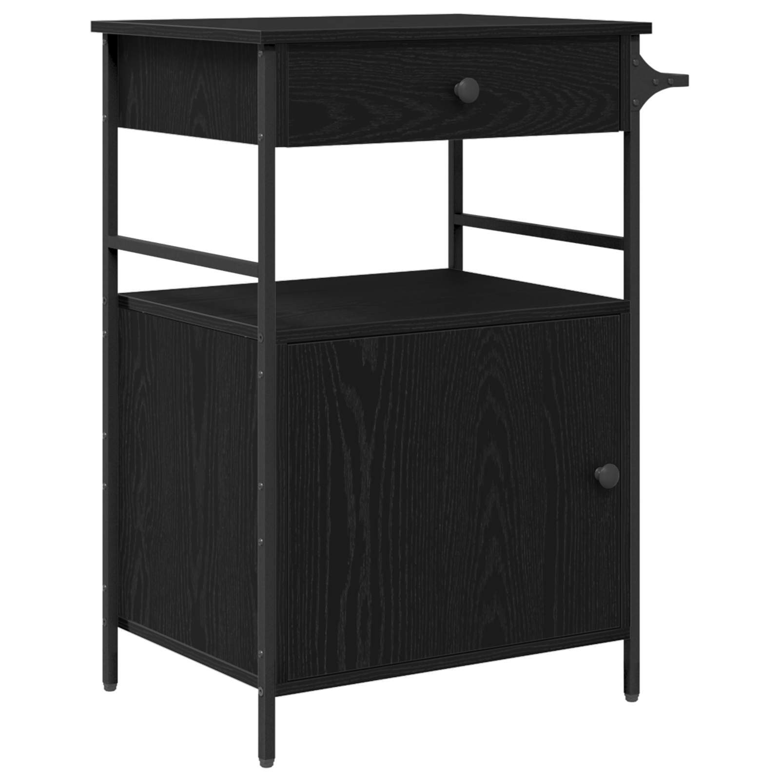 Kitchen Trolley Black Oak 56x43x89.5 cm Engineered Wood - Image 6