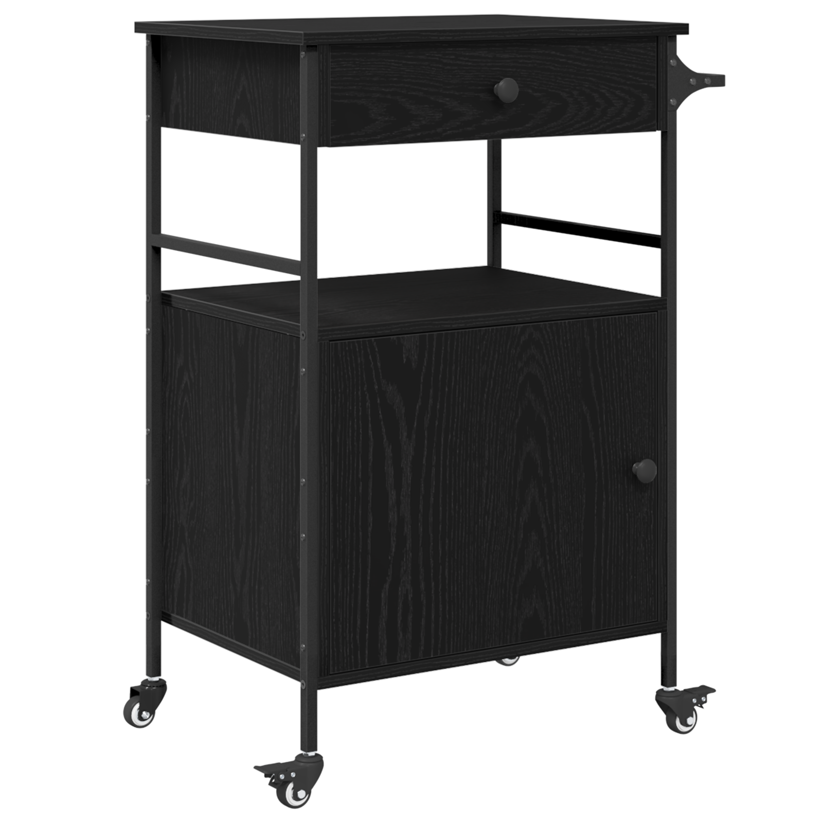 Kitchen Trolley Black Oak 56x43x89.5 cm Engineered Wood - Image 2