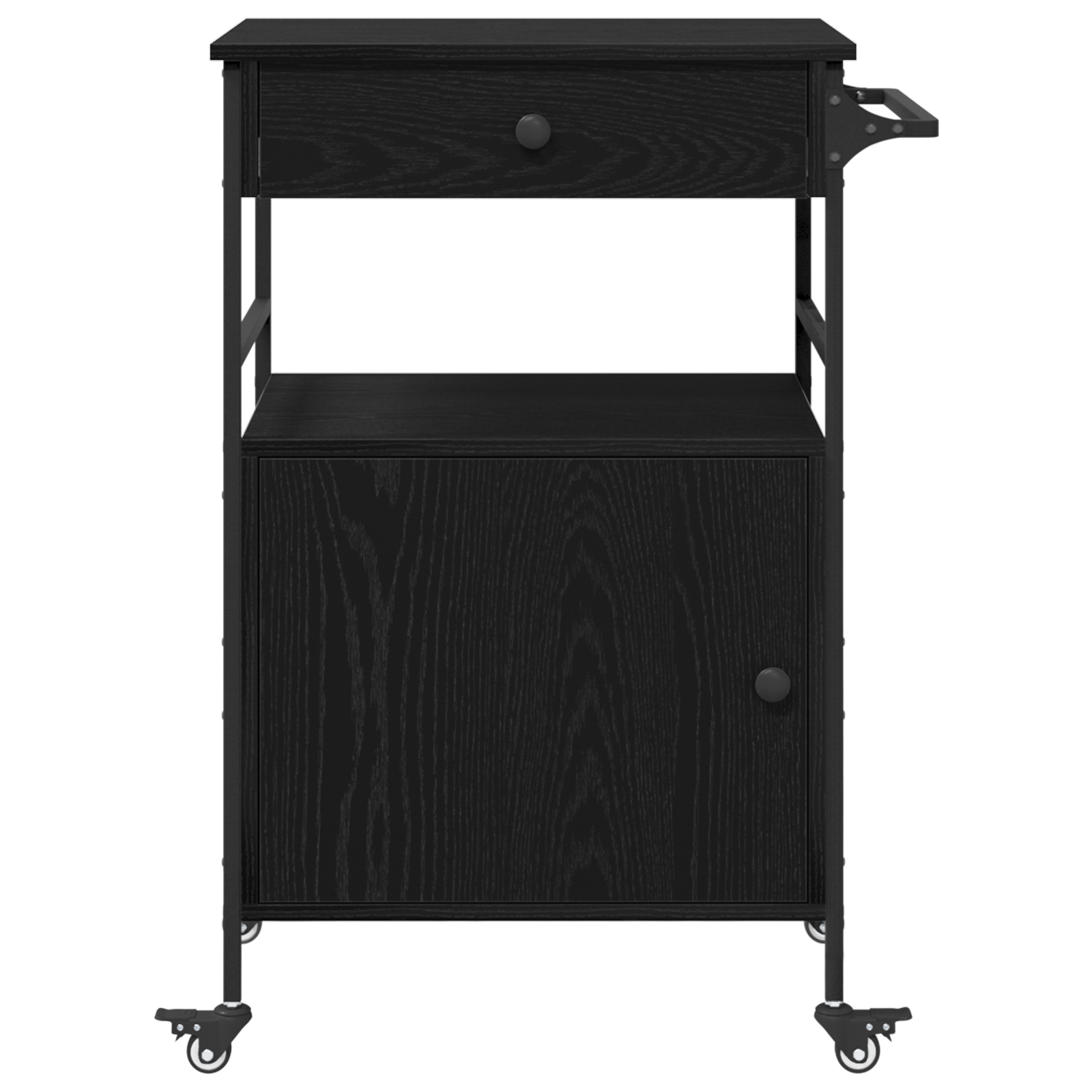 Kitchen Trolley Black Oak 56x43x89.5 cm Engineered Wood - Image 7