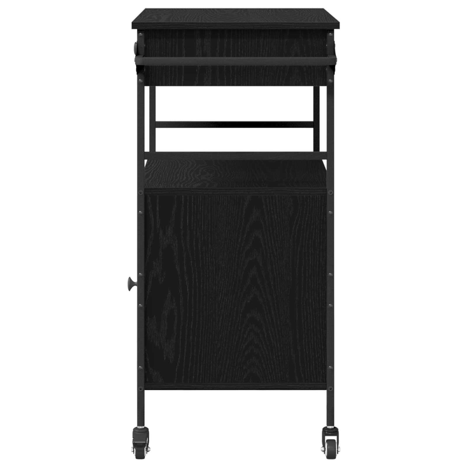 Kitchen Trolley Black Oak 56x43x89.5 cm Engineered Wood - Image 8