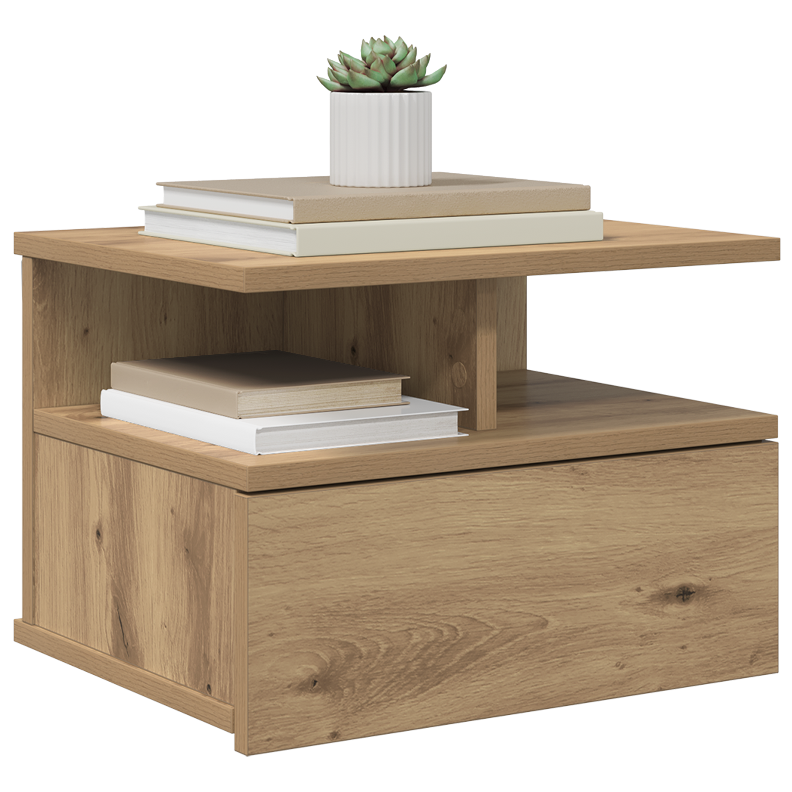 Floating Nightstand Artisan Oak 40x31x27 cm Engineered Wood - Image 3