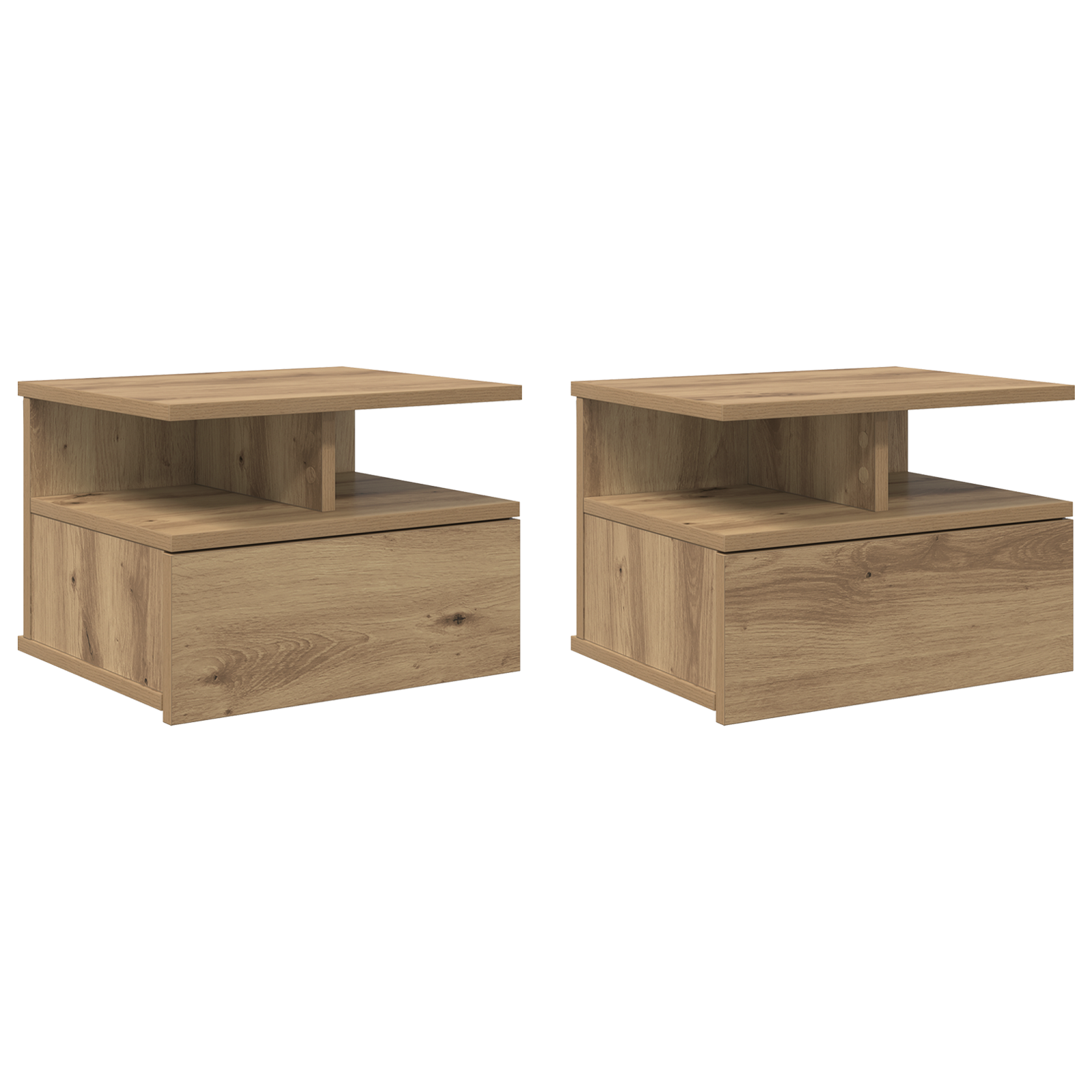  vidaXL Lebegő Éjjeli Asztalok 2 db Artisan tölgy 40x31x27 cm Műszaki fa akciós termékkép 1