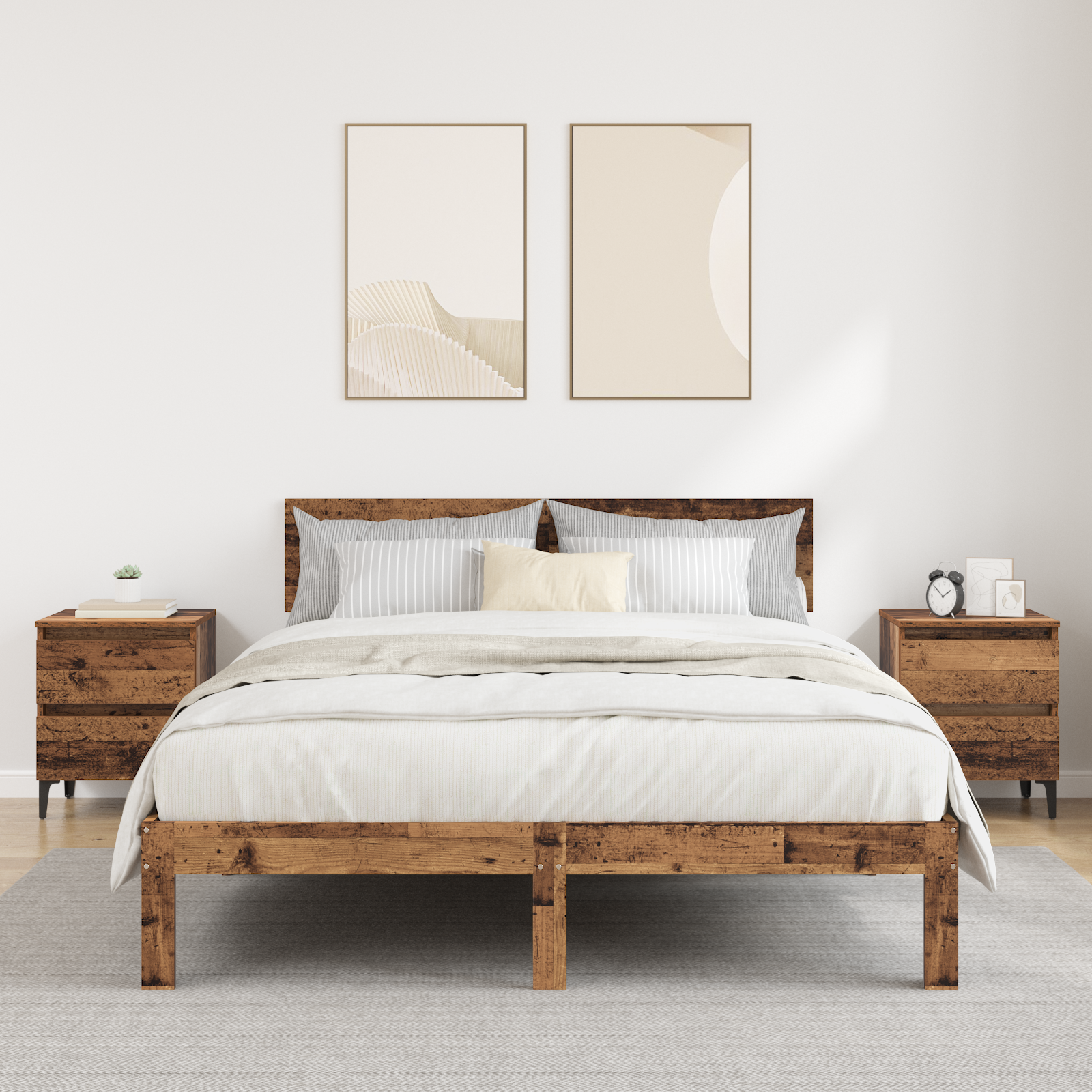 Bed Cabinets 2 pcs Old Wood 40x35x50 cm Engineered Wood