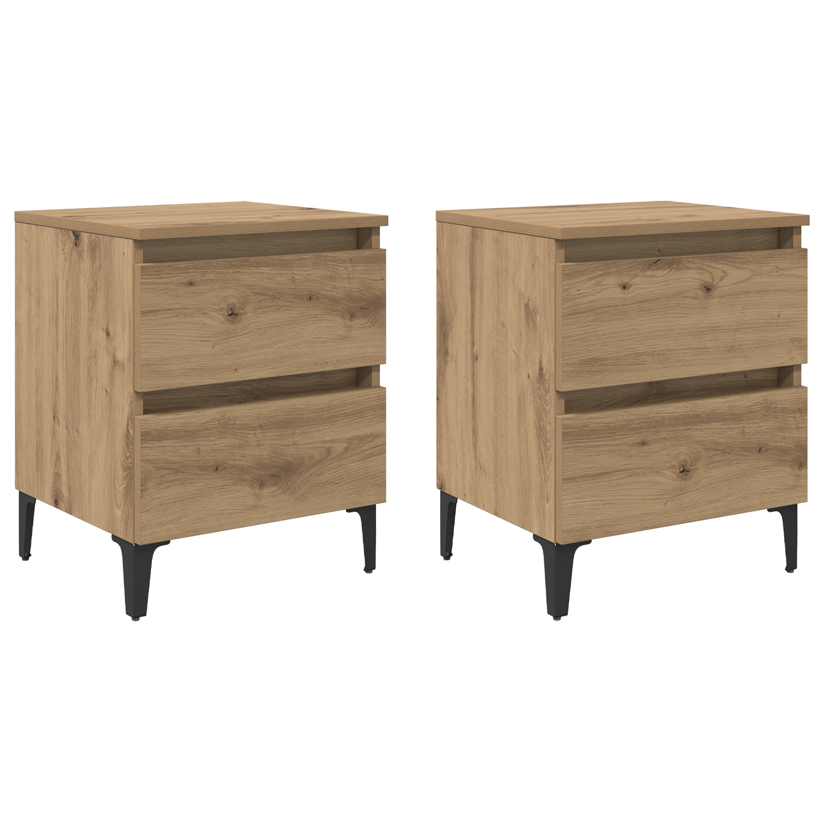  vidaXL Ágytárolók 2 db Kézműves tölgy 40x35x50 cm Mérnöki fa akciós termékkép 1