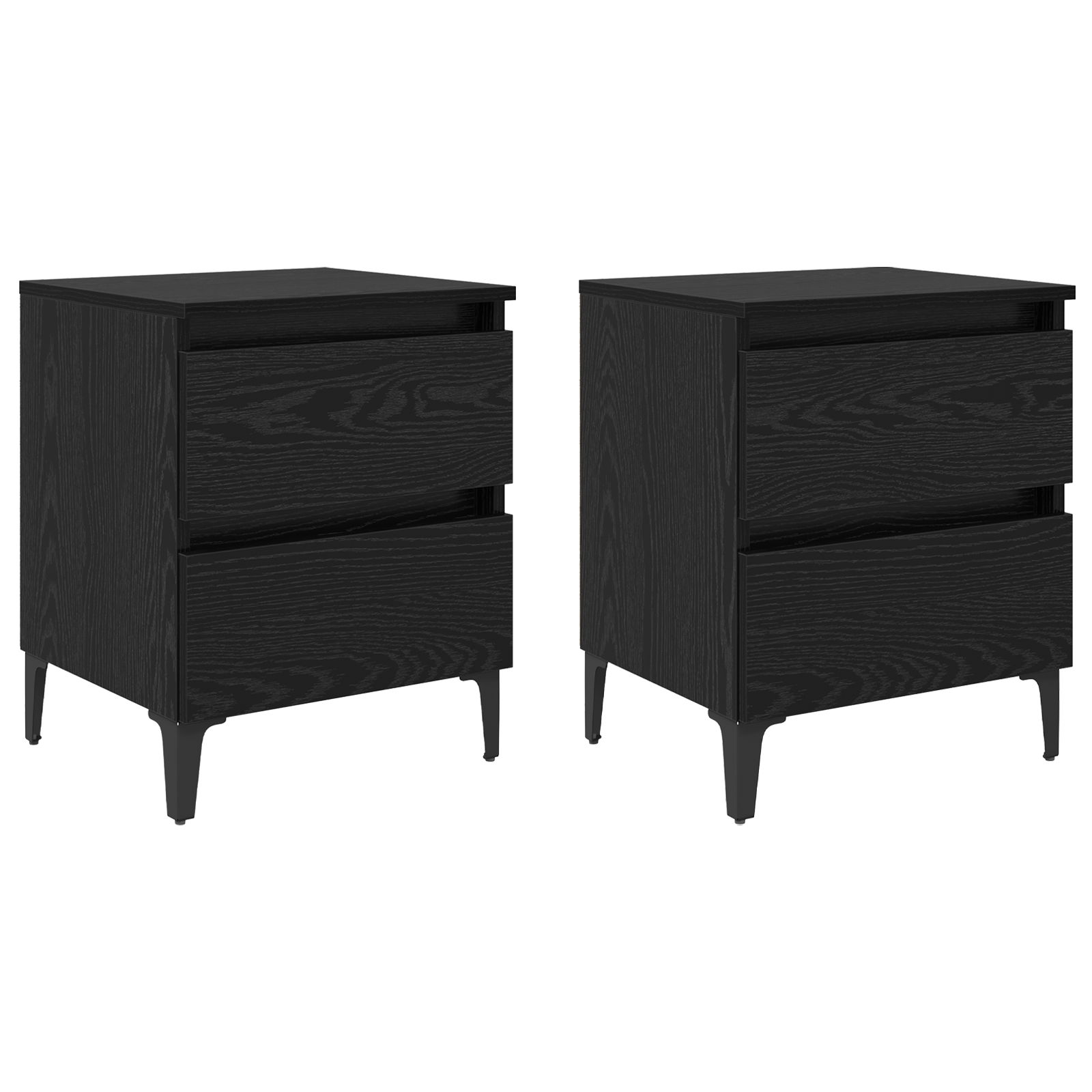 Bed Cabinets 2 pcs Black Oak 40x35x50 cm Engineered Wood - Image 2