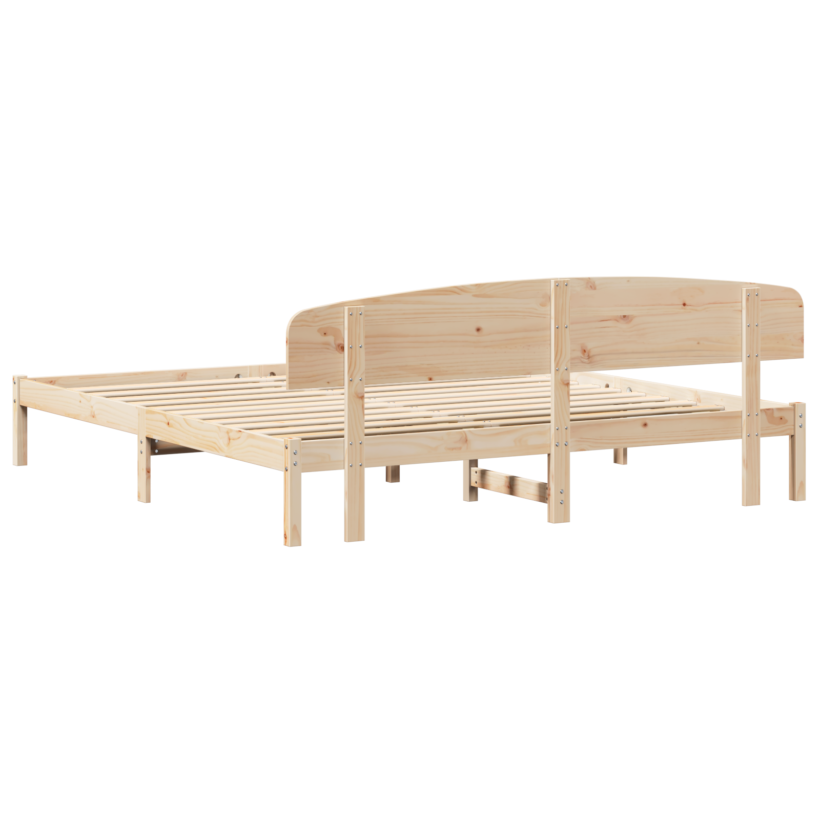 Bed Frame with Headboard 200x200 cm Solid Wood Pine - Image 8