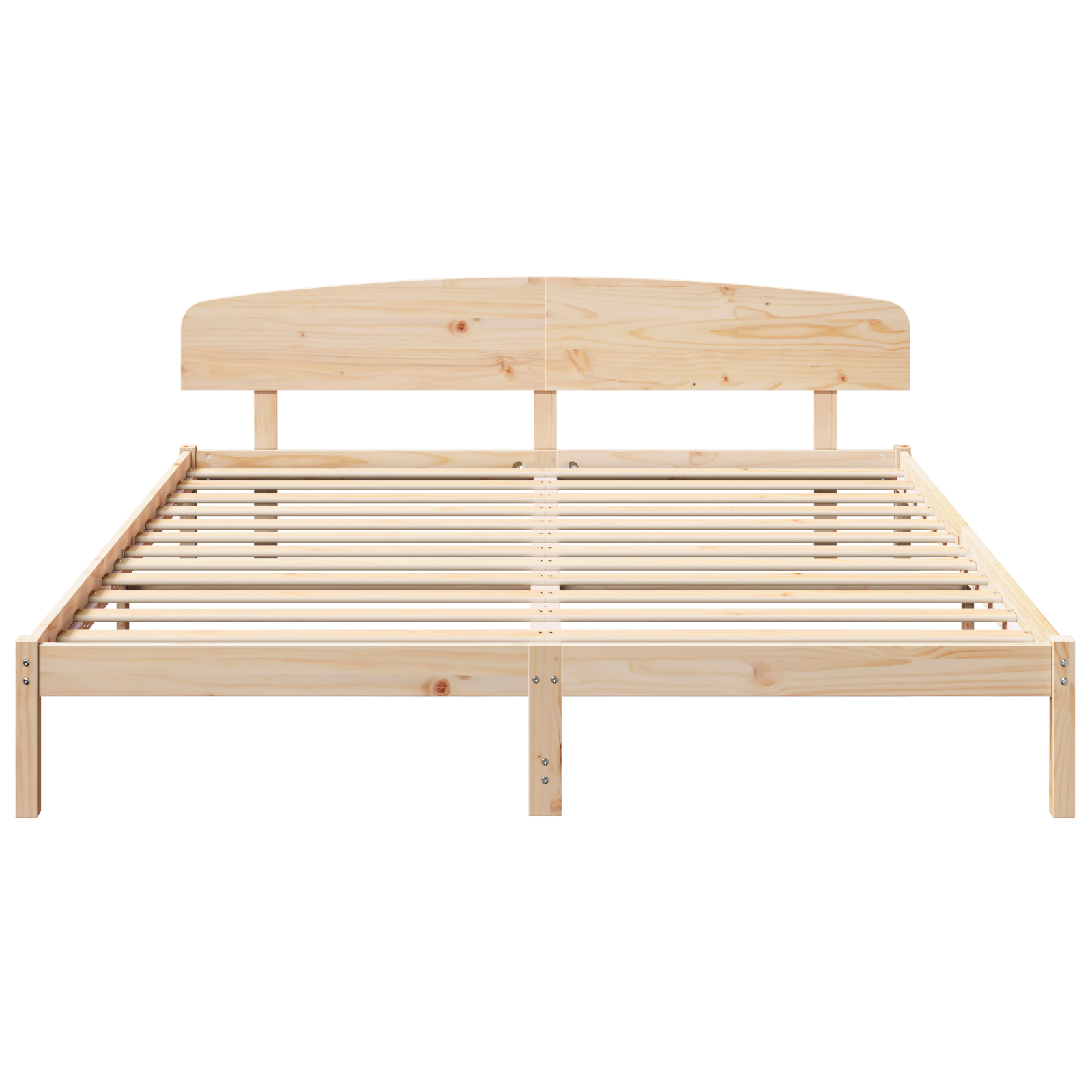 Bed Frame with Headboard 200x200 cm Solid Wood Pine - Image 6