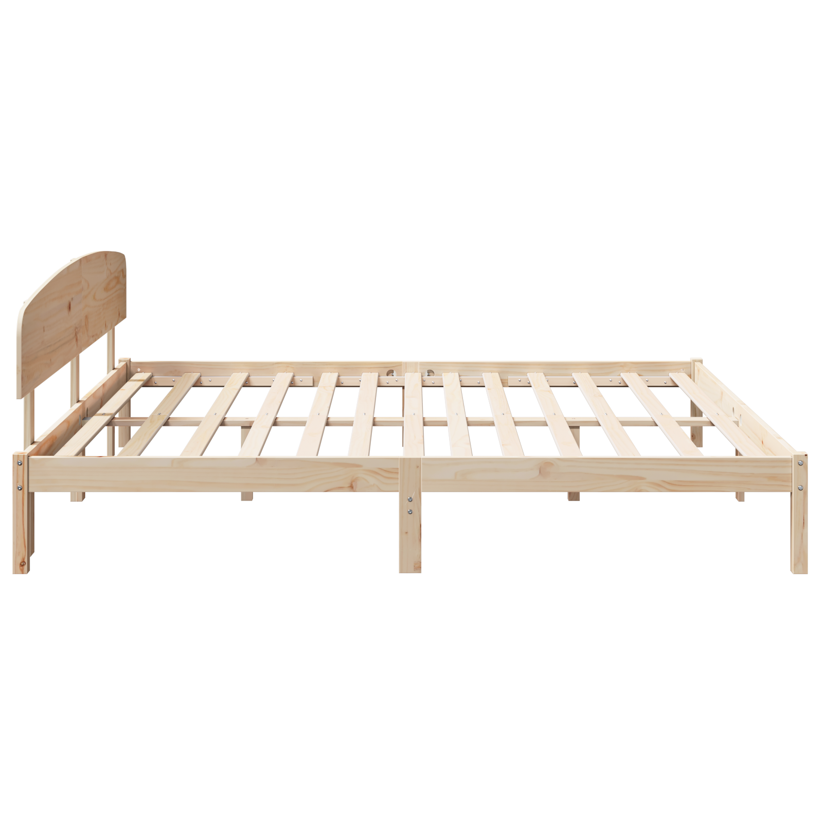 Bed Frame with Headboard 200x200 cm Solid Wood Pine - Image 7