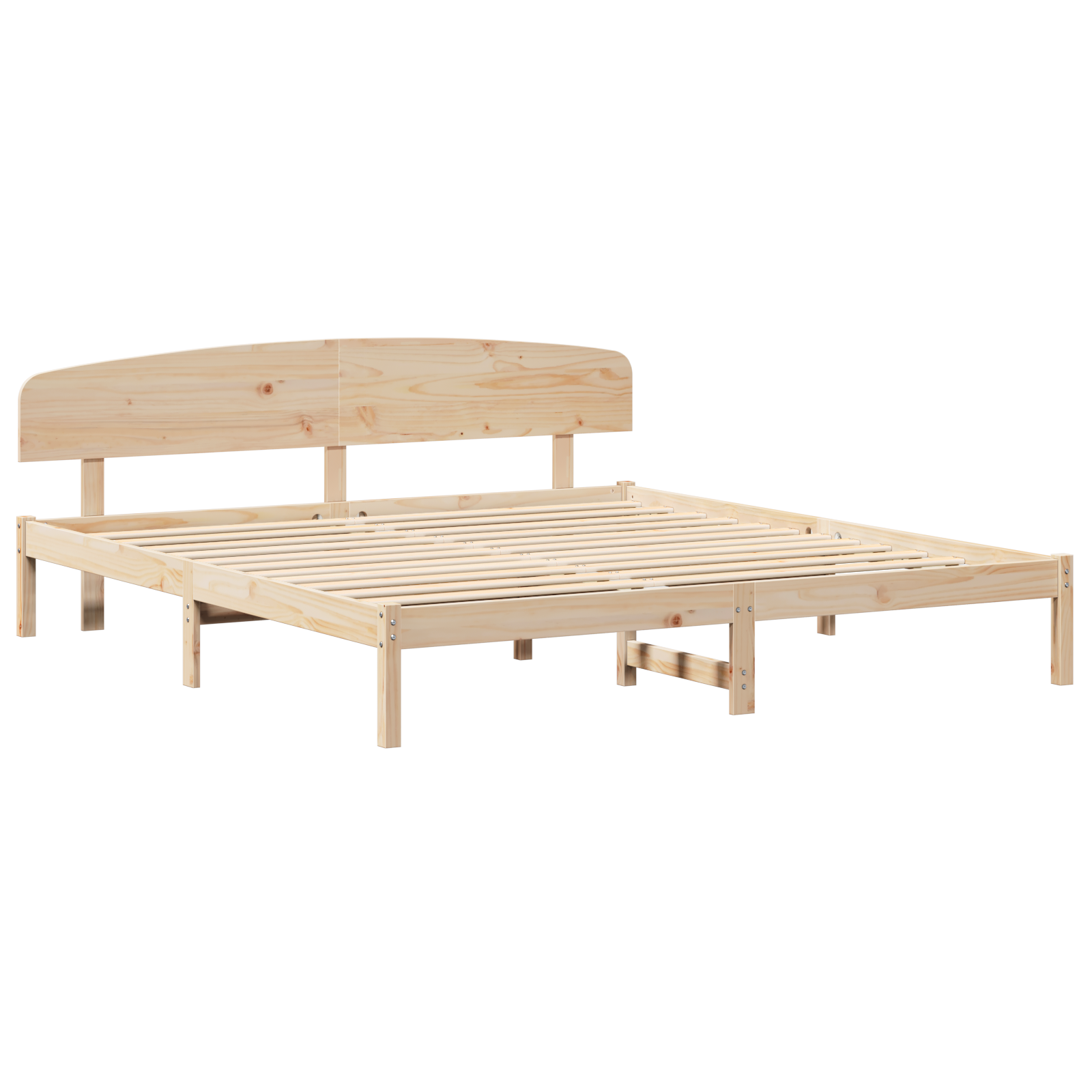Bed Frame with Headboard 180x200 cm Solid Wood Pine - Image 3