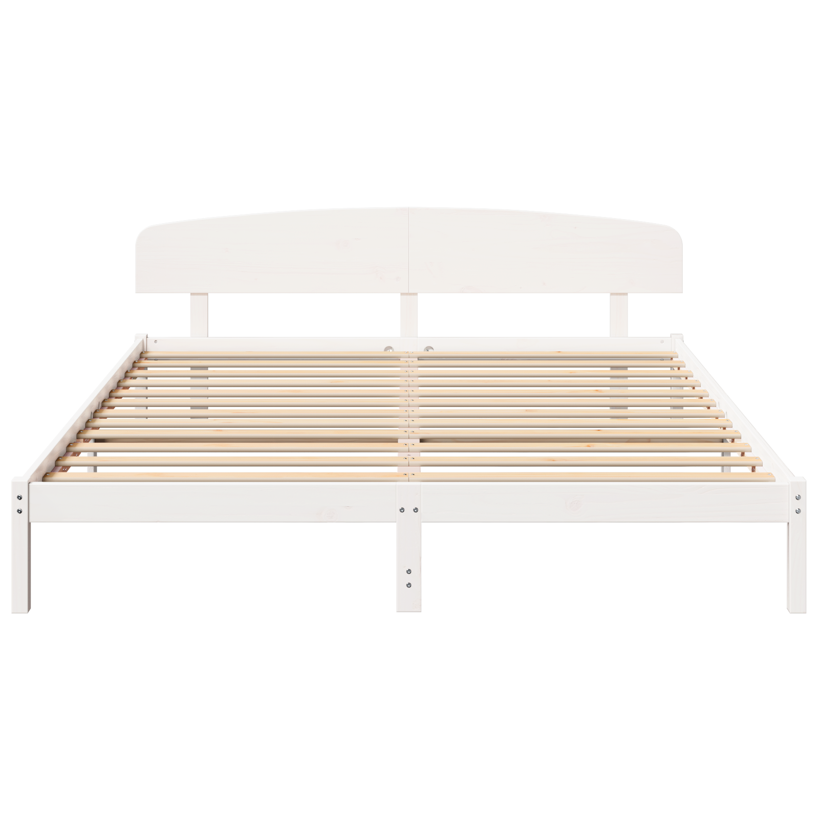 Bed Frame with Headboard White 180x200 cm Solid Wood Pine - Image 6