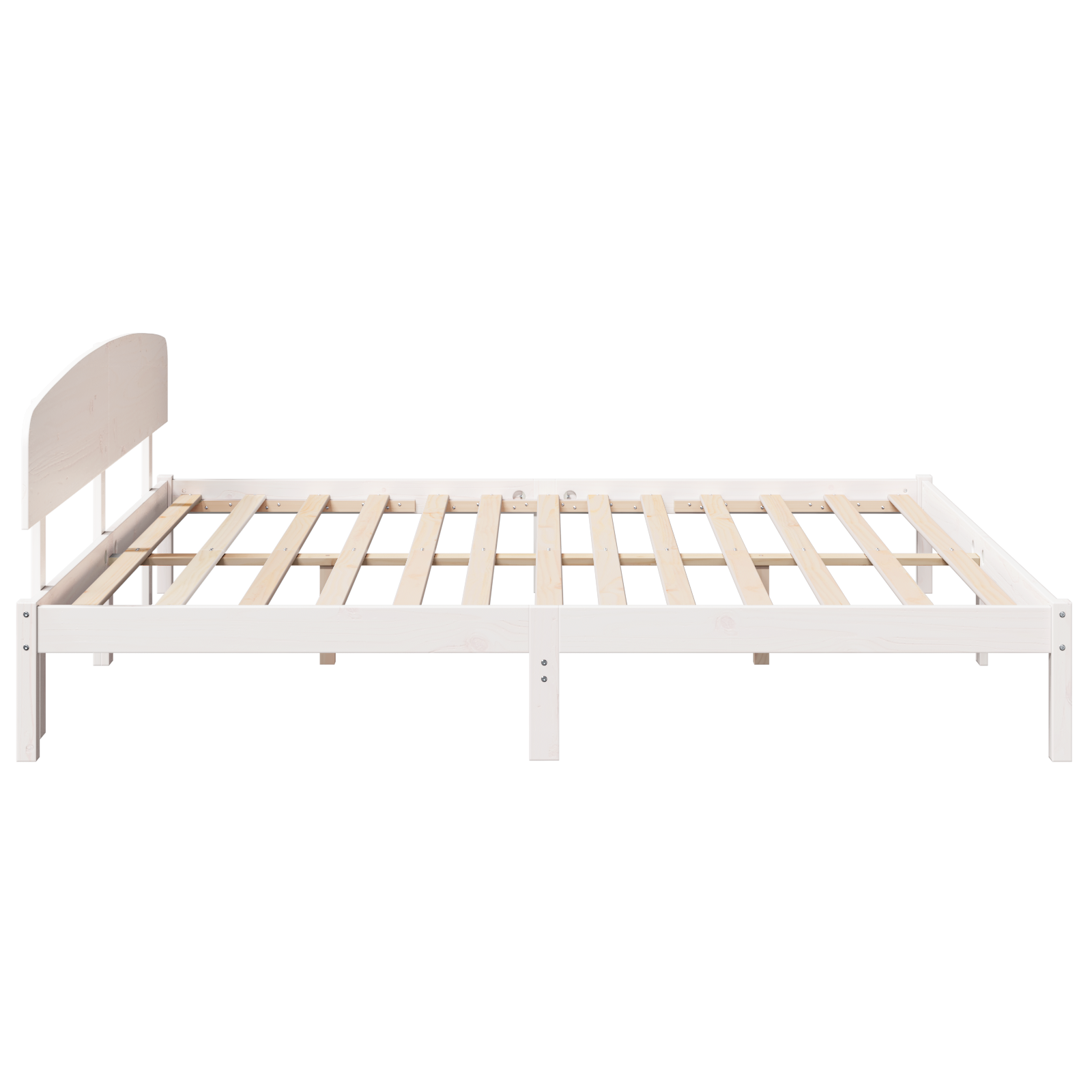 Bed Frame with Headboard White 180x200 cm Solid Wood Pine - Image 7