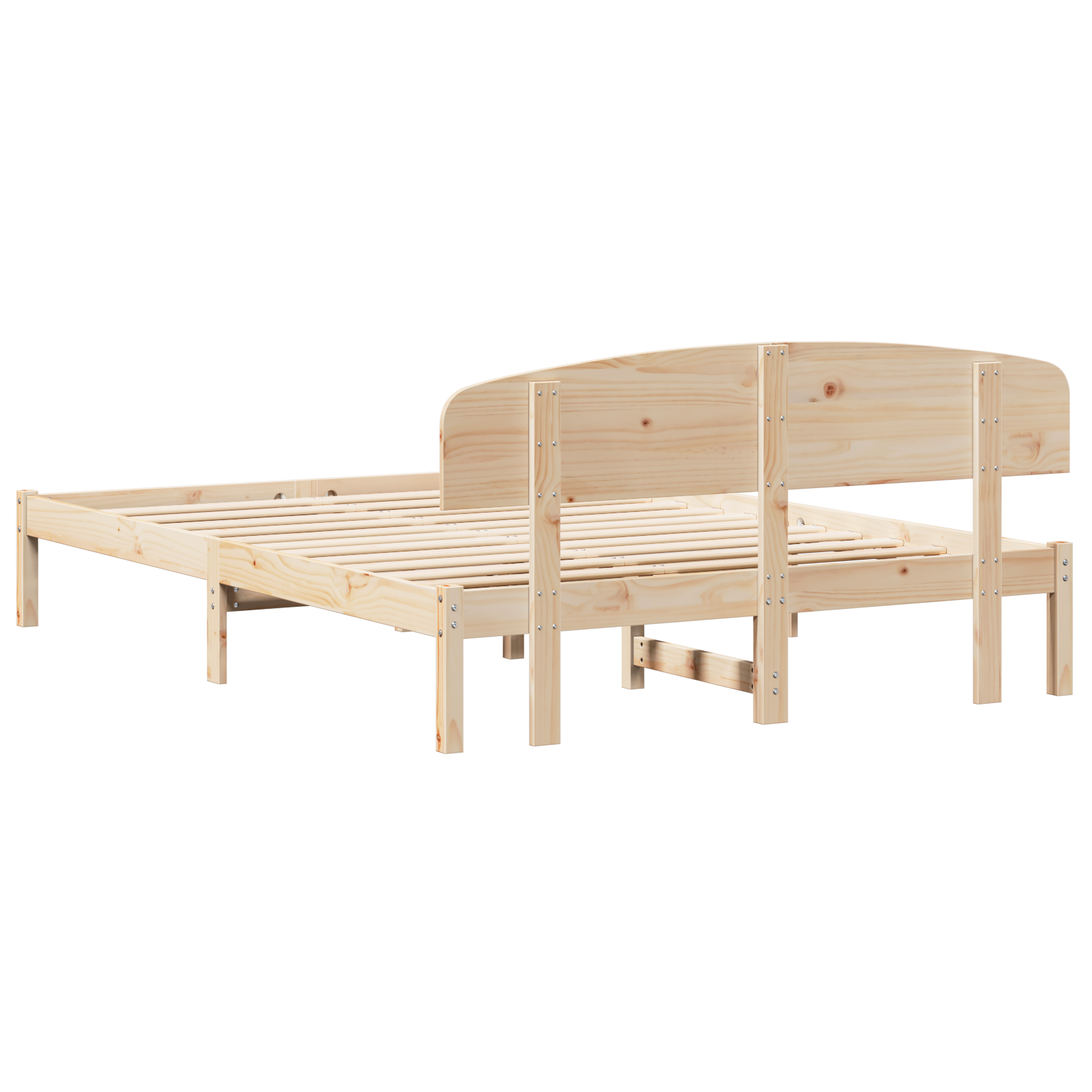 Bed Frame with Headboard 160x200 cm Solid Wood Pine - Image 8