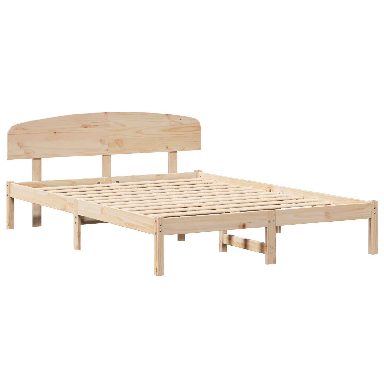 Bed Frame with Headboard 150x200 cm Solid Wood Pine - Image 3
