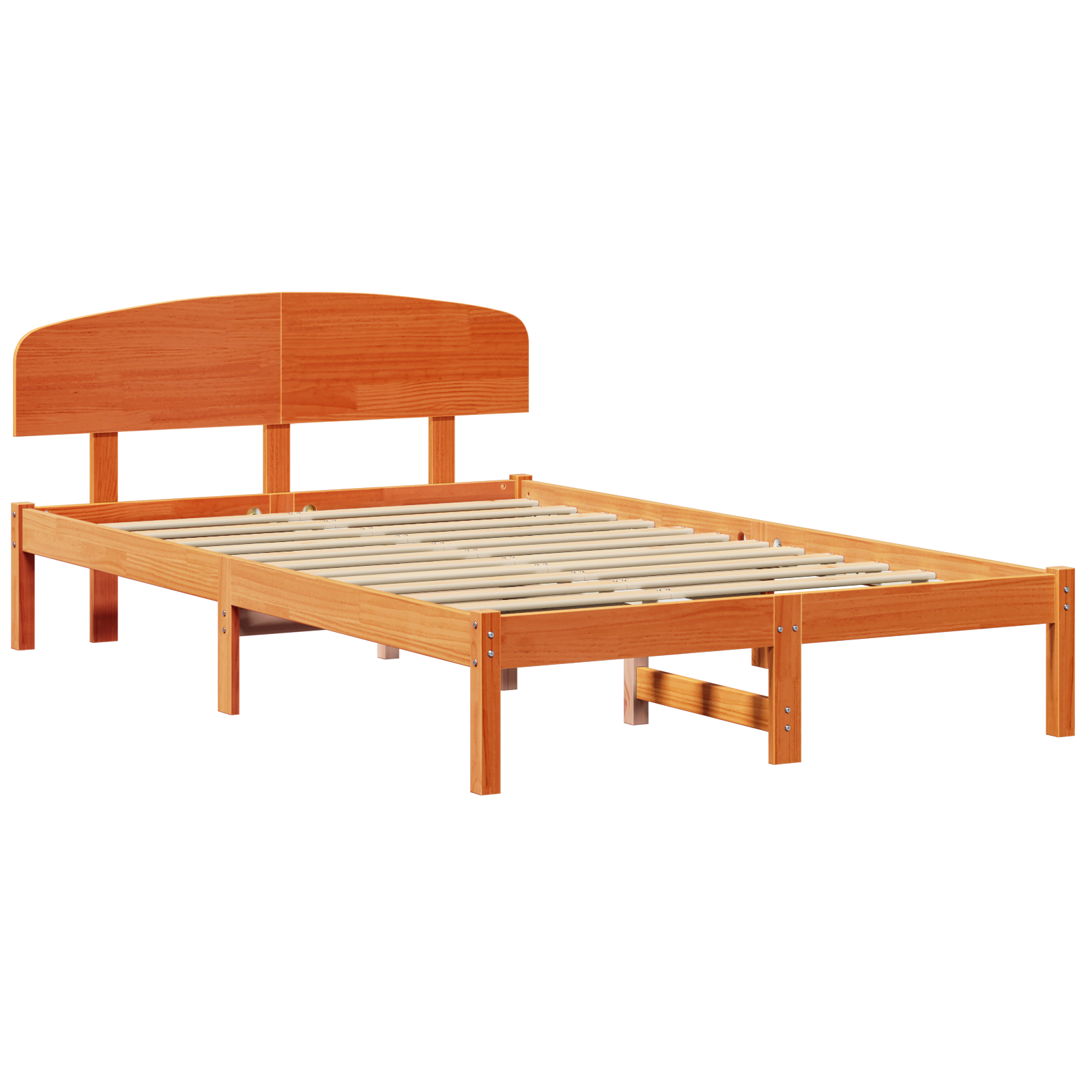 Bed Frame with Headboard Wax Brown 120x200 cm Solid Wood Pine - Image 3