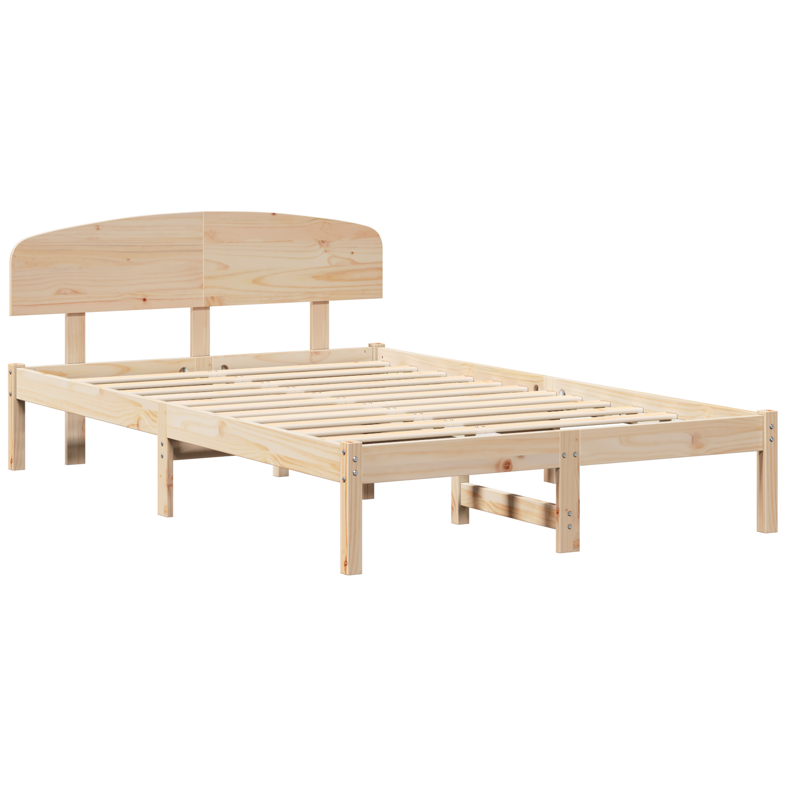 Bed Frame with Headboard 140x190 cm Solid Wood Pine - Image 3