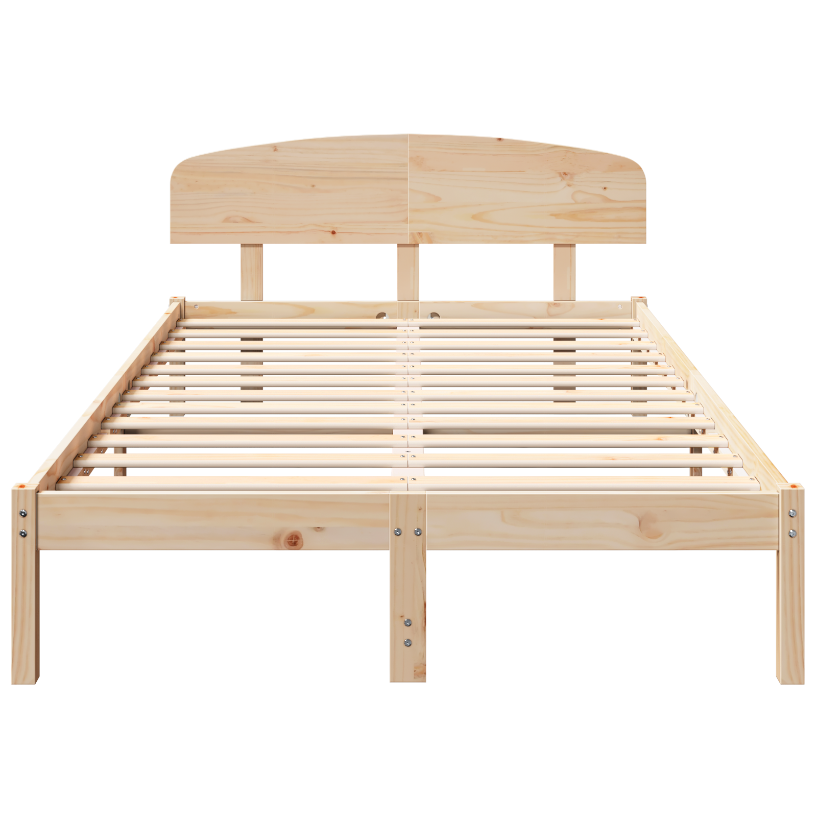 Bed Frame with Headboard 140x190 cm Solid Wood Pine - Image 6