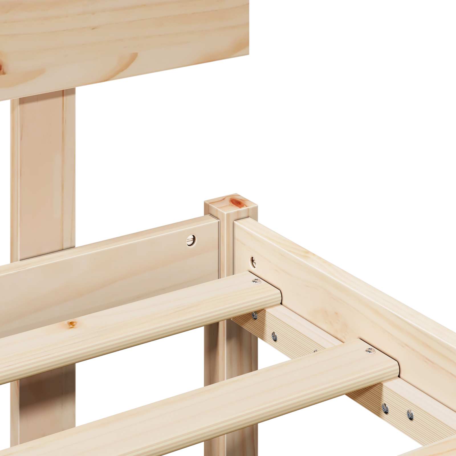 Bed Frame with Headboard 135x190 cm Solid Wood Pine - Image 9