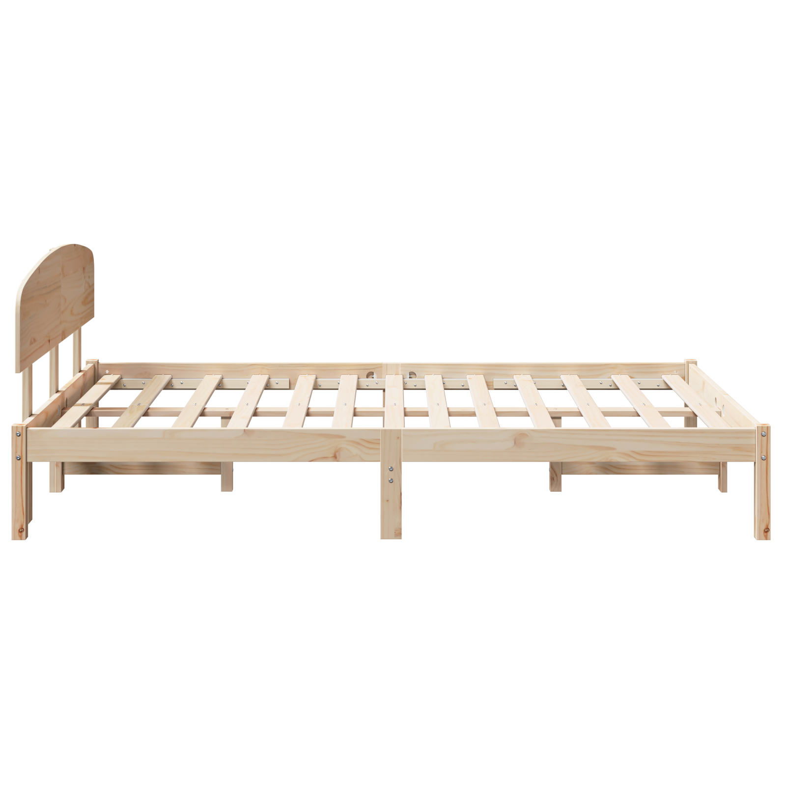 Bed Frame with Headboard 120x190 cm Solid Wood Pine - Image 7