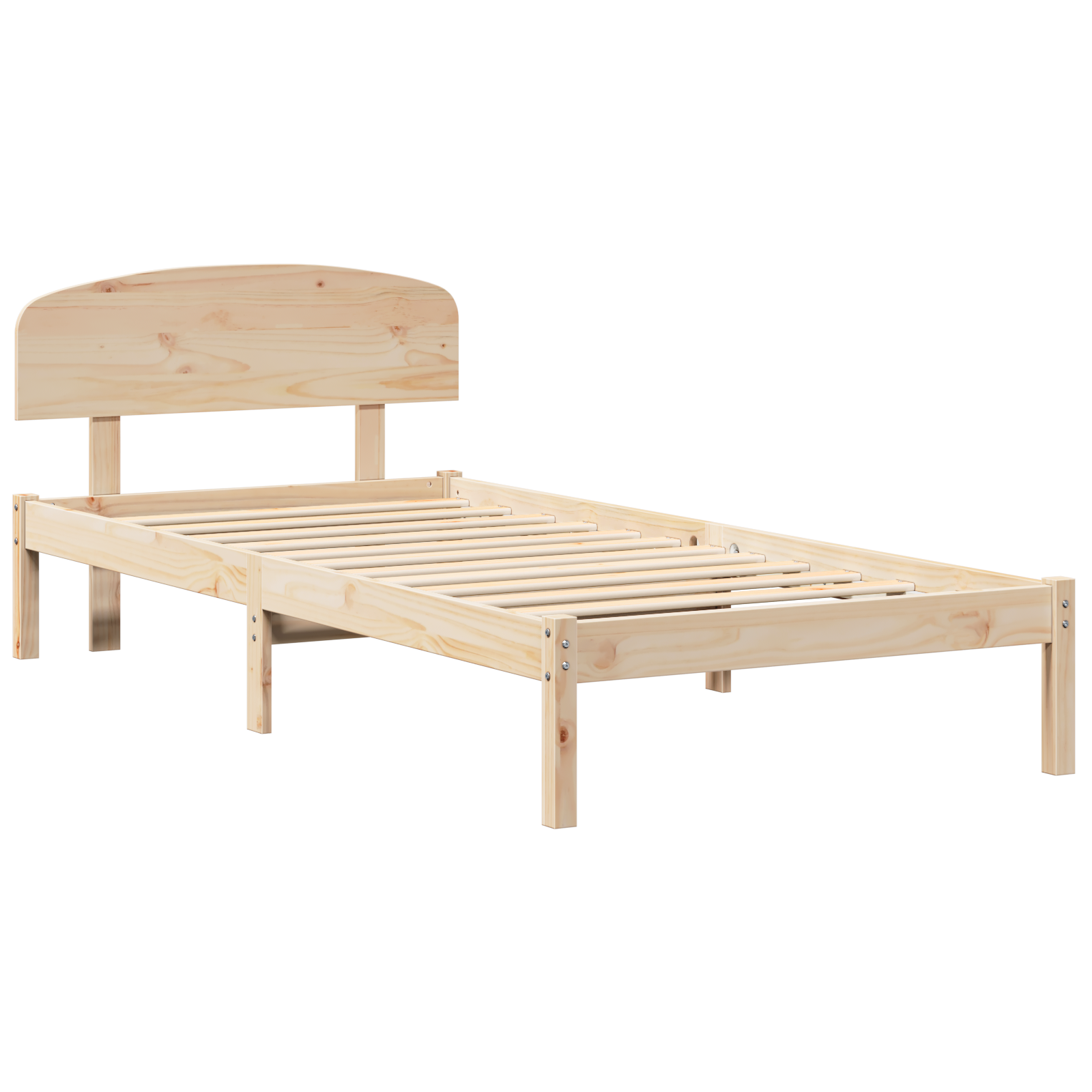 Bed Frame with Headboard 100x200 cm Solid Wood Pine - Image 3