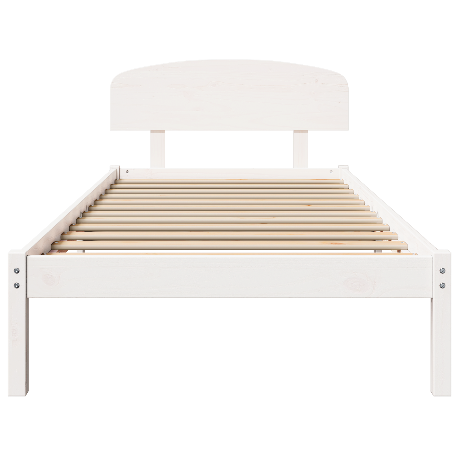 Bed Frame with Headboard White 90x200 cm Solid Wood Pine - Image 6