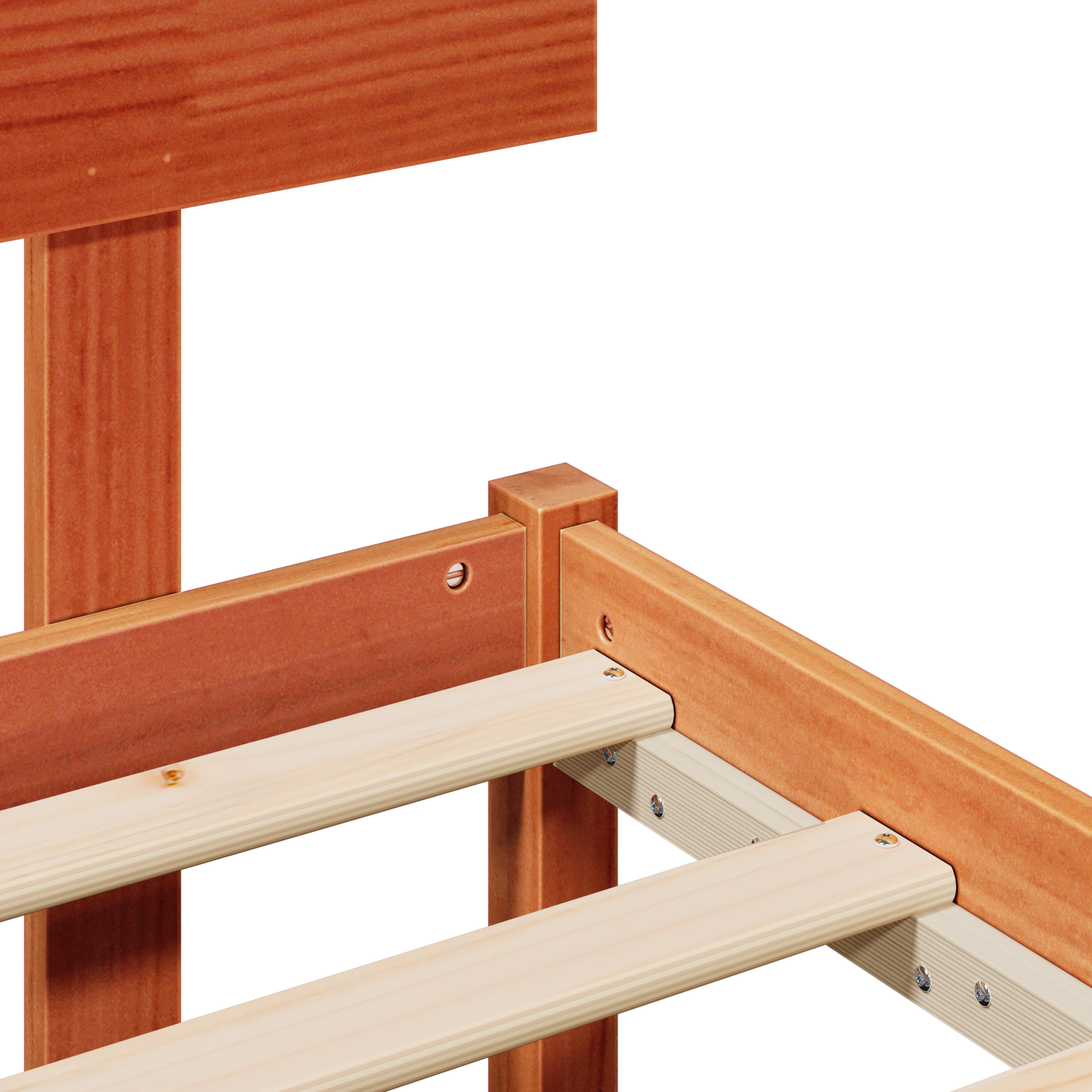 Bed Frame with Headboard Wax Brown 90x200 cm Solid Wood Pine - Image 9