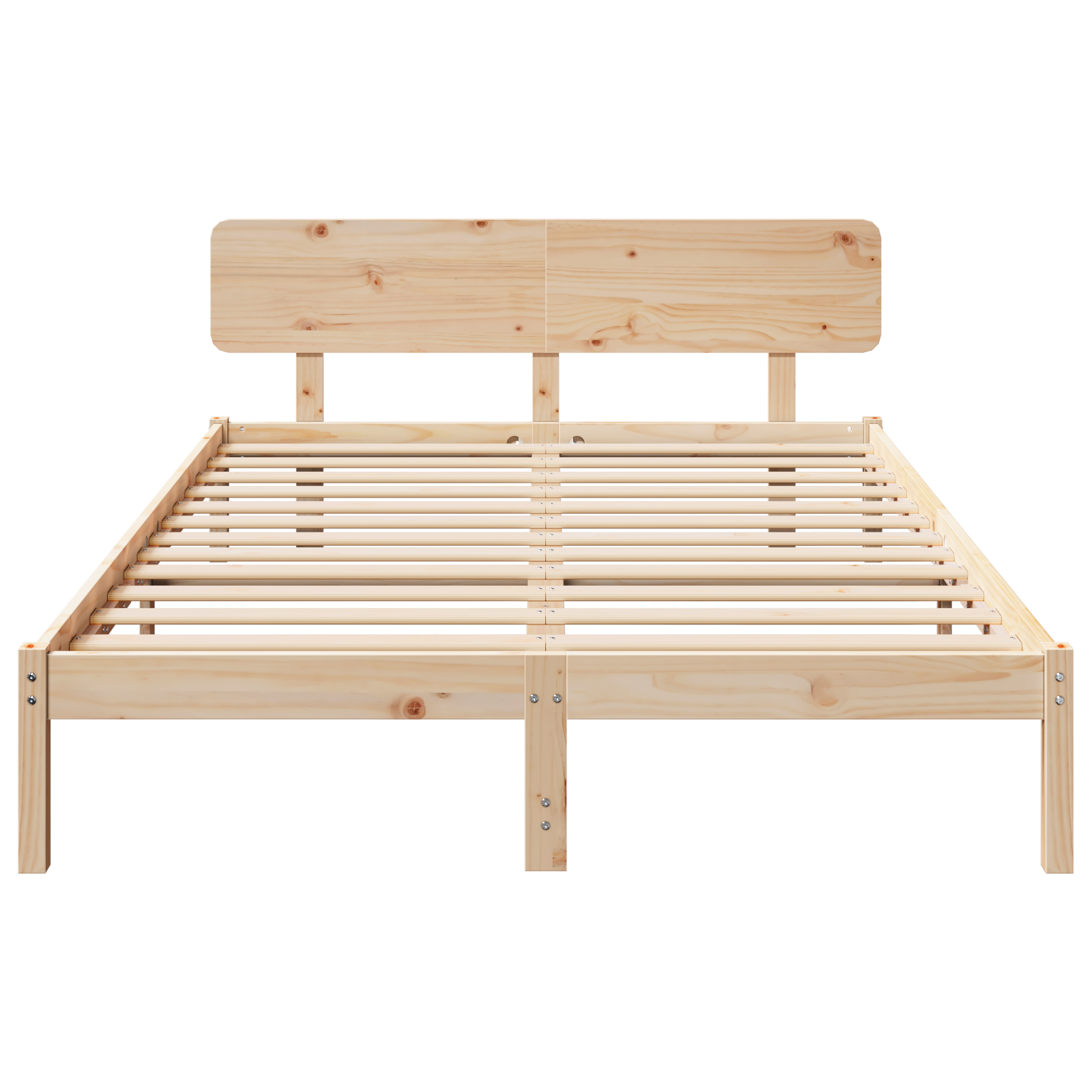 Bed Frame with Headboard 200x200 cm Solid Pine Wood - Image 6
