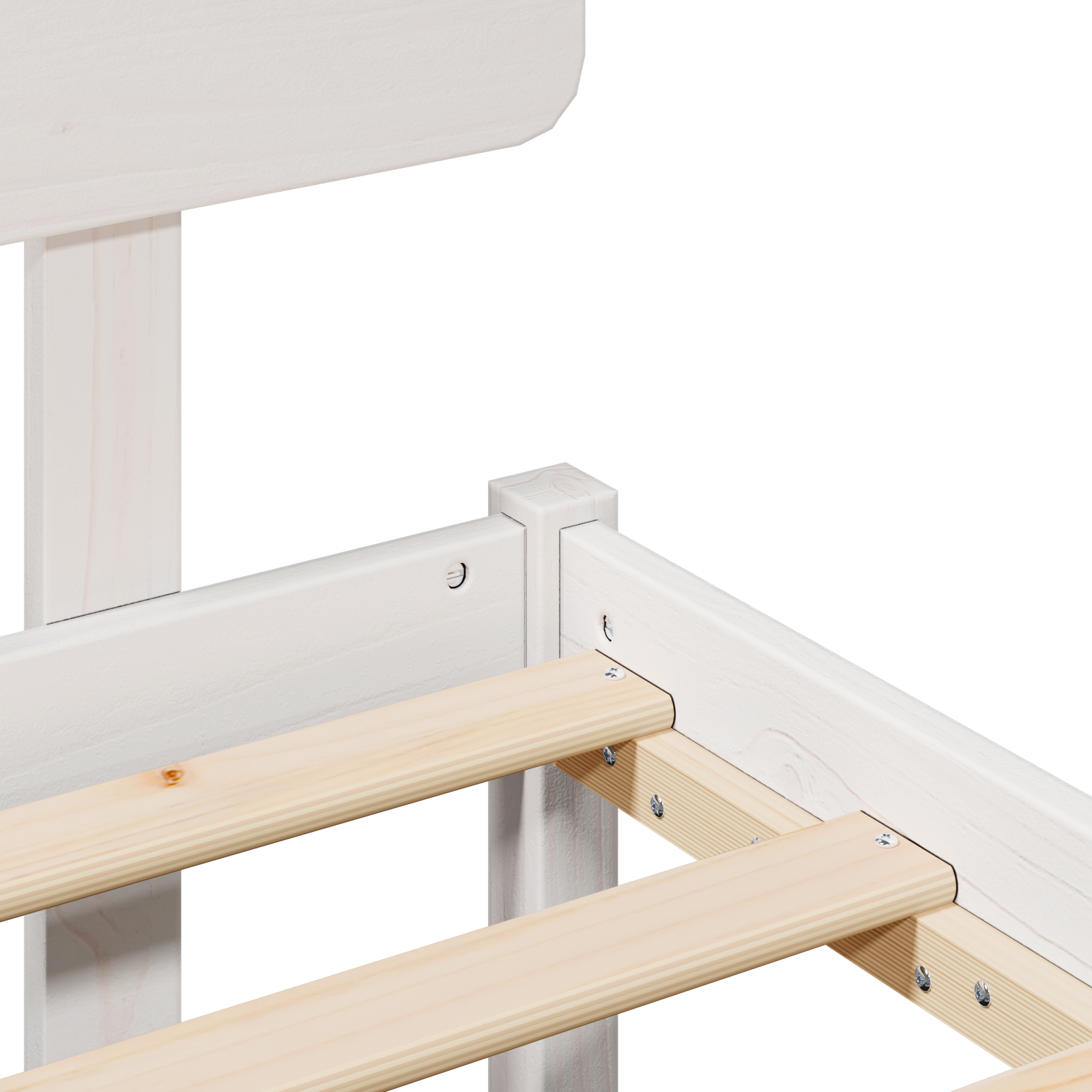 Bed Frame with Headboard White 200x200 cm Solid Pine Wood - Image 9