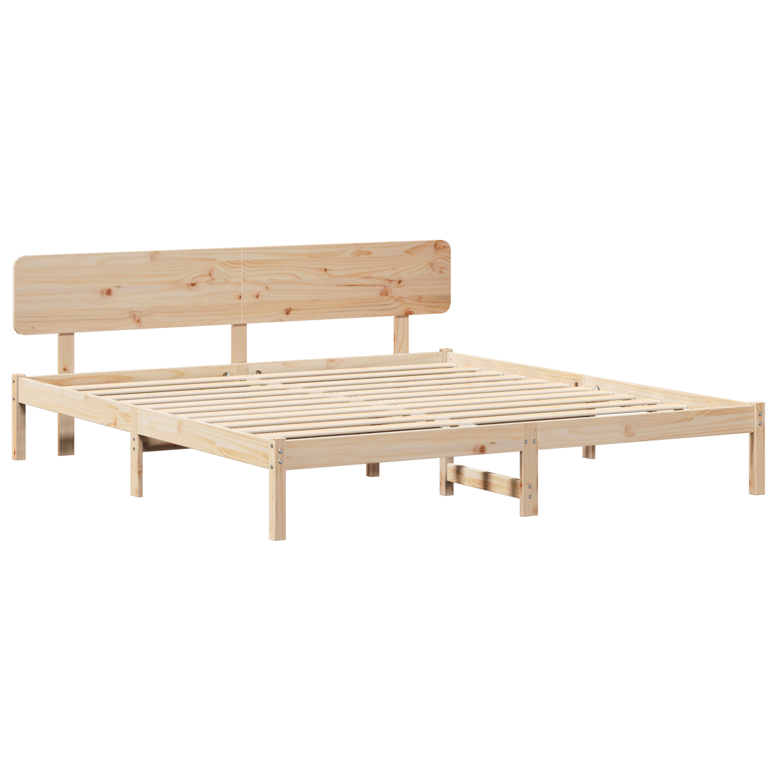 Bed Frame with Headboard 180x200 cm Solid Pine Wood - Image 3