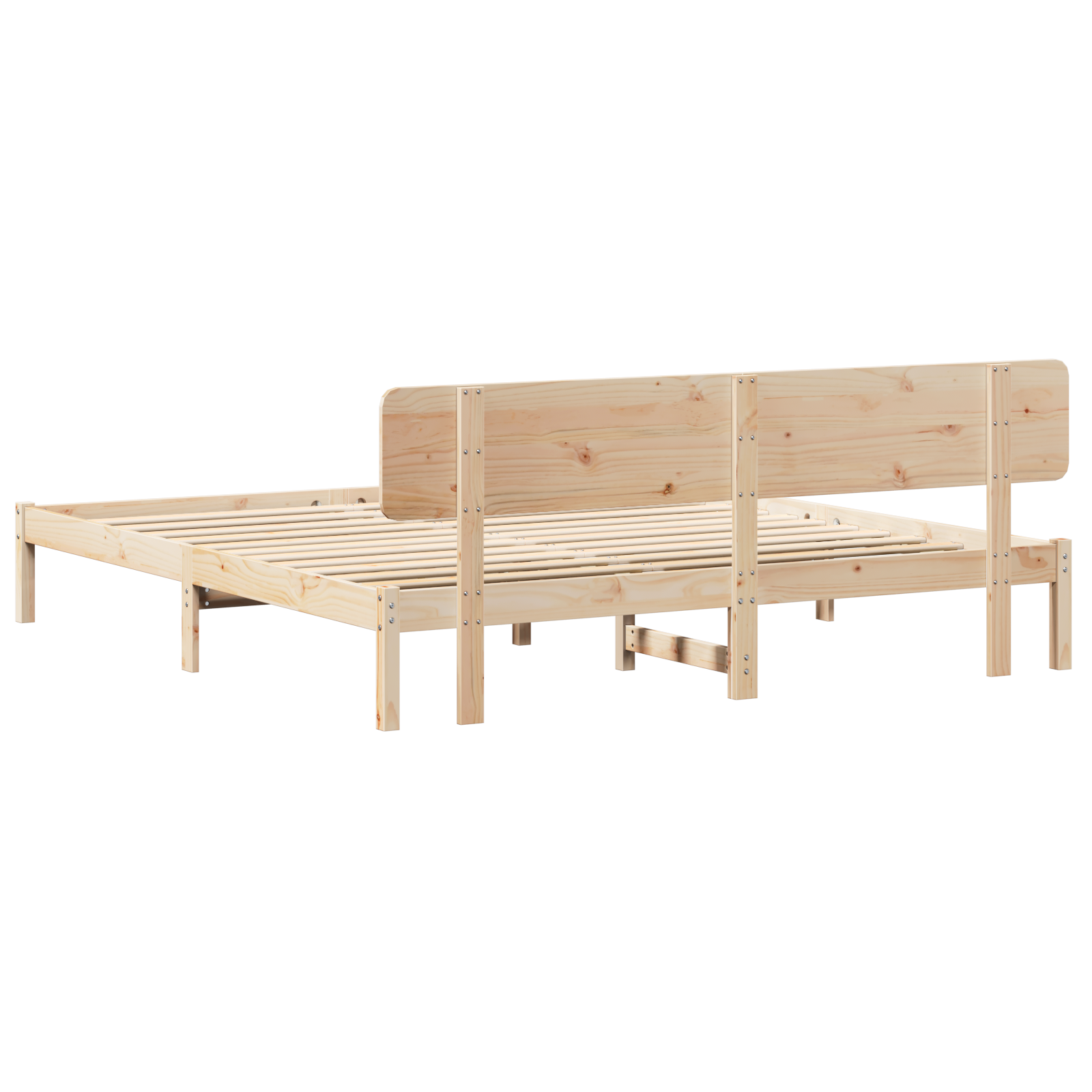 Bed Frame with Headboard 180x200 cm Solid Pine Wood - Image 8
