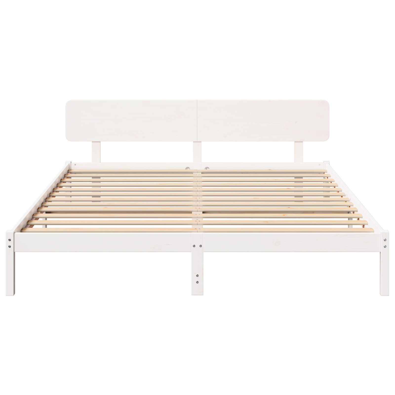 Bed Frame with Headboard White 180x200 cm Solid Pine Wood - Image 6