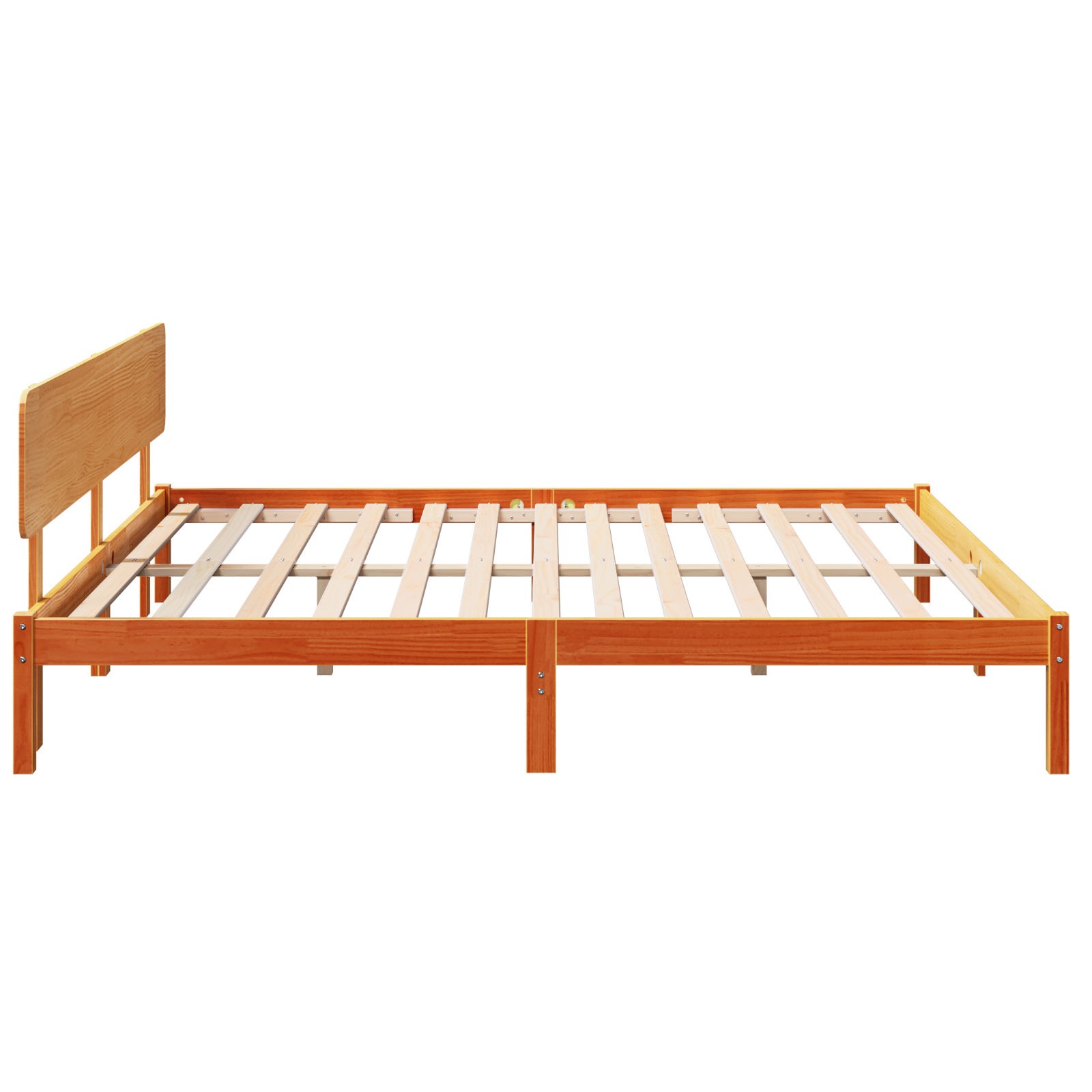 Bed Frame with Headboard Wax Brown 180x200 cm Solid Pine Wood - Image 7