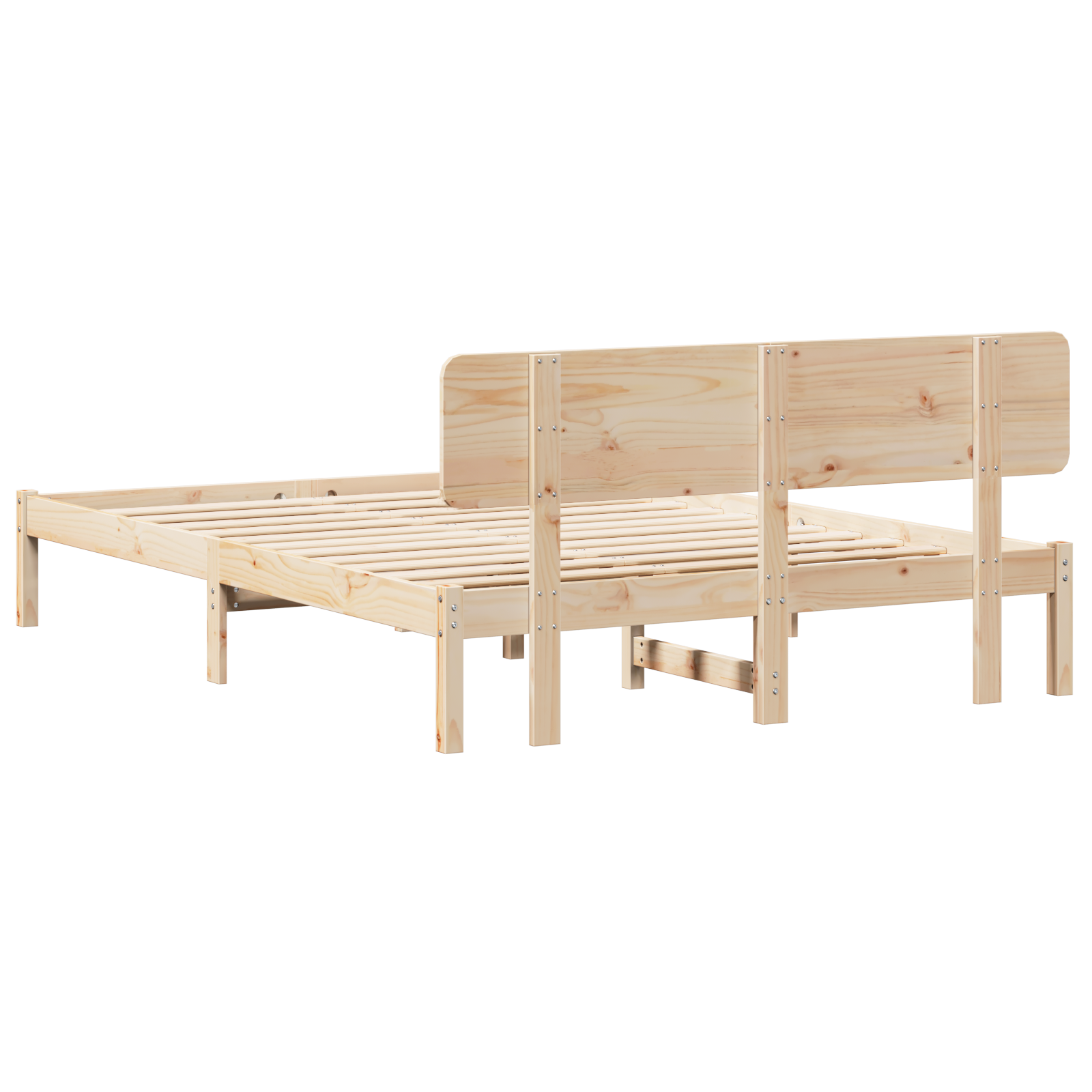 Bed Frame with Headboard 160x200 cm Solid Pine Wood - Image 8