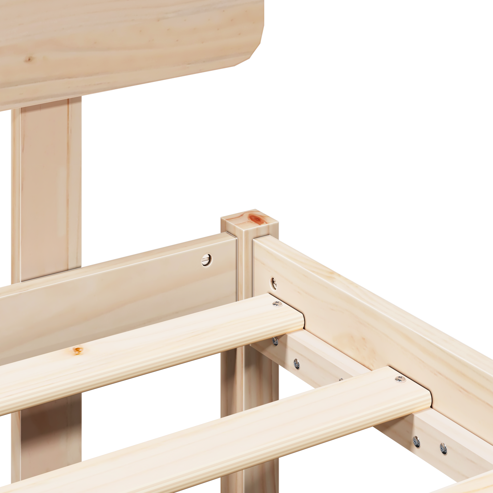 Bed Frame with Headboard 140x200 cm Solid Pine Wood - Image 9