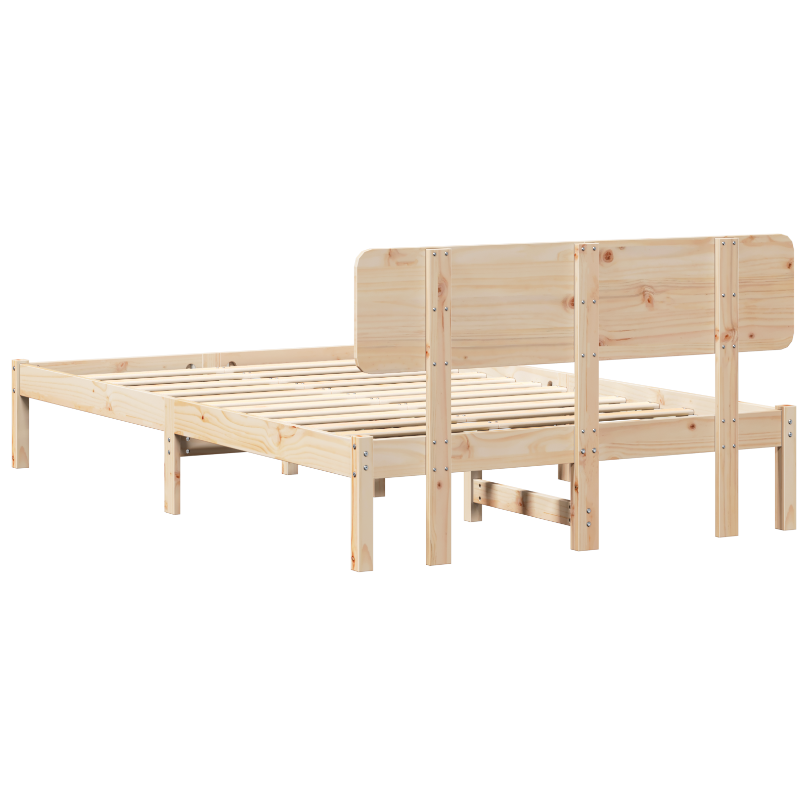 Bed Frame with Headboard 120x200 cm Solid Pine Wood - Image 8