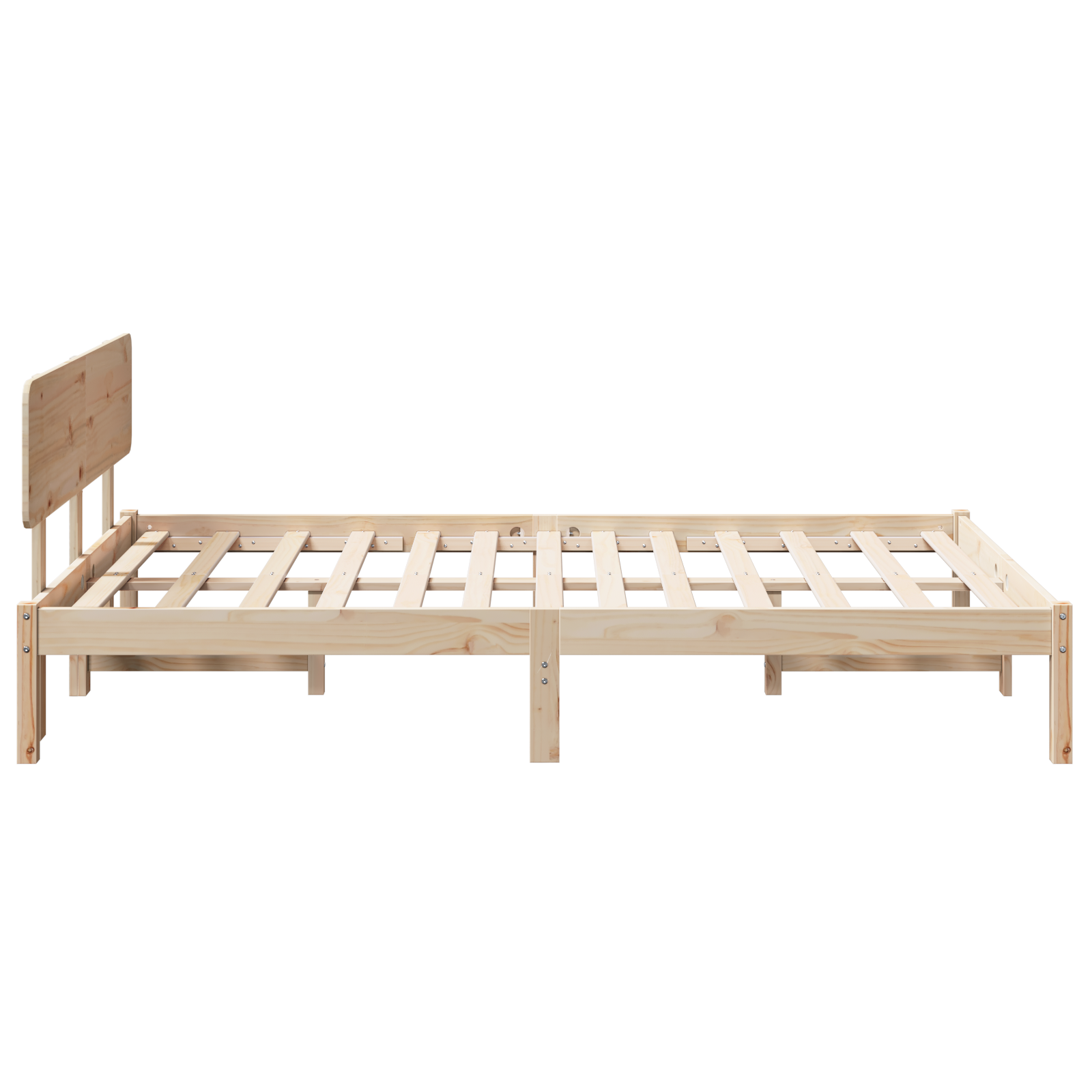 Bed Frame with Headboard 140x190 cm Solid Pine Wood - Image 7