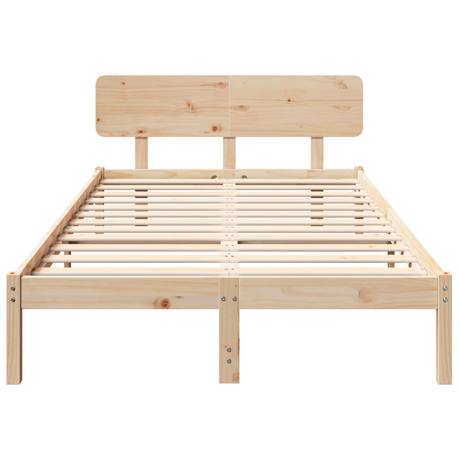 Bed Frame with Headboard 120x190 cm Solid Pine Wood - Image 6