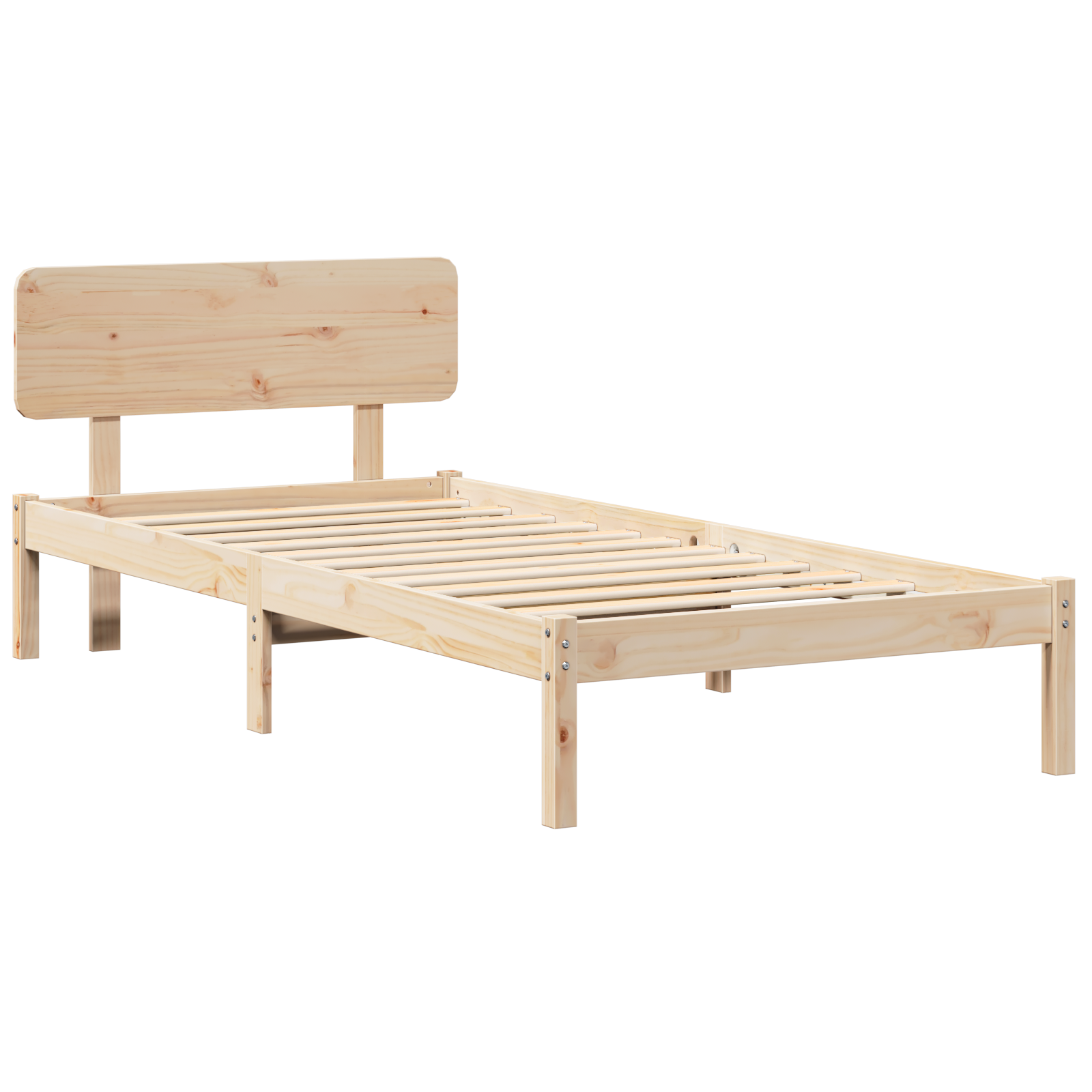 Bed Frame with Headboard 100x200 cm Solid Pine Wood - Image 3