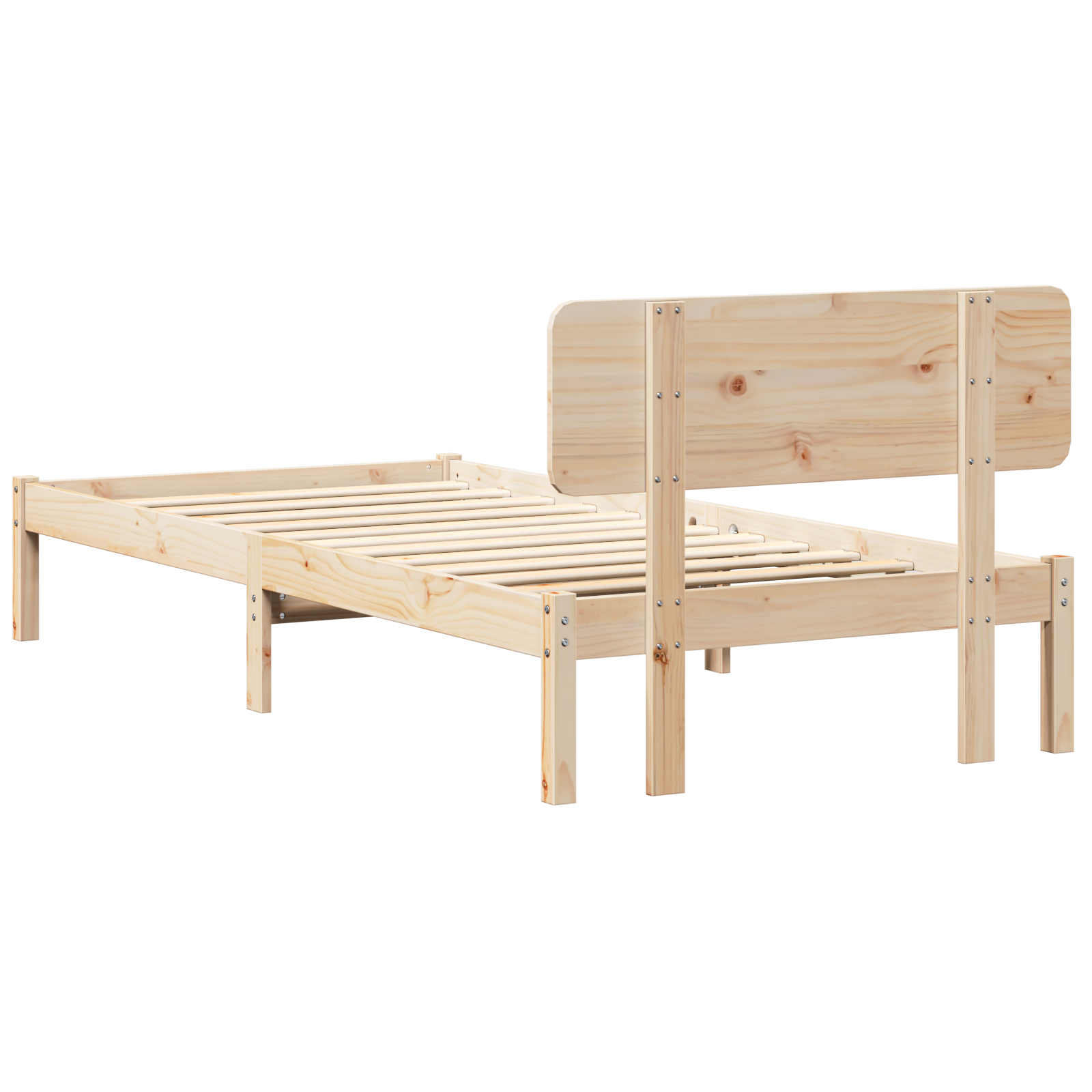 Bed Frame with Headboard 100x200 cm Solid Pine Wood - Image 9