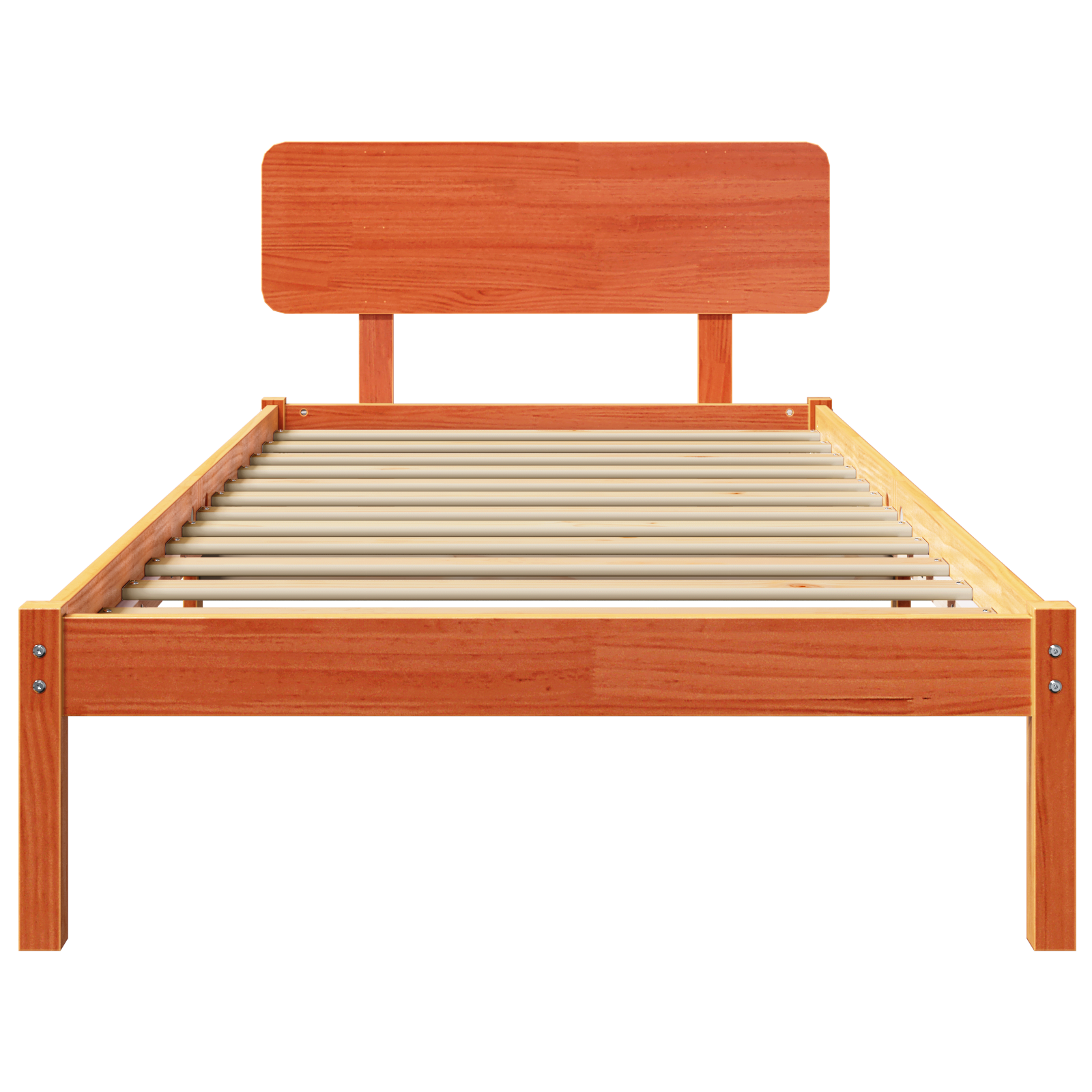 Bed Frame with Headboard Wax Brown 90x200 cm Solid Pine Wood - Image 6