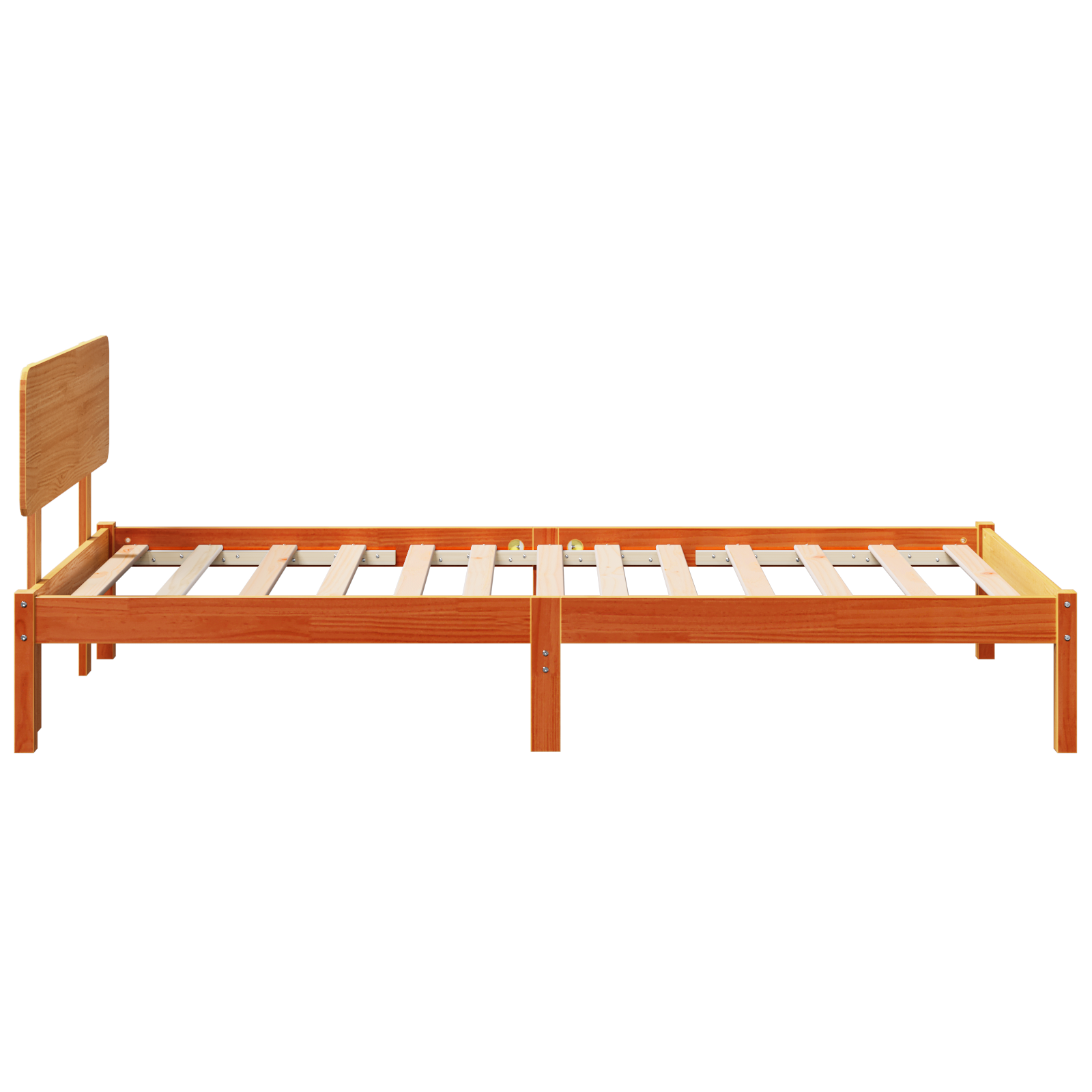 Bed Frame with Headboard Wax Brown 90x200 cm Solid Pine Wood - Image 7