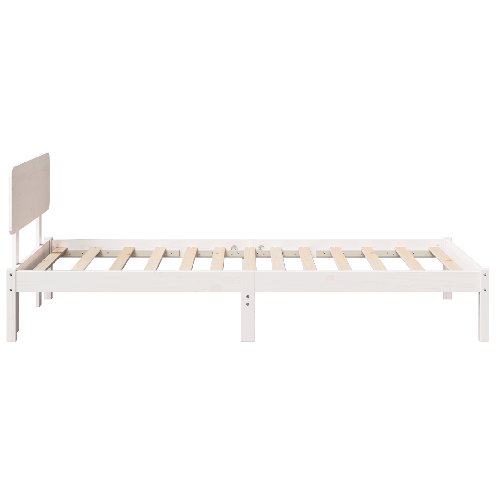 Bed Frame with Headboard White 90x190 cm Solid Pine Wood - Image 8