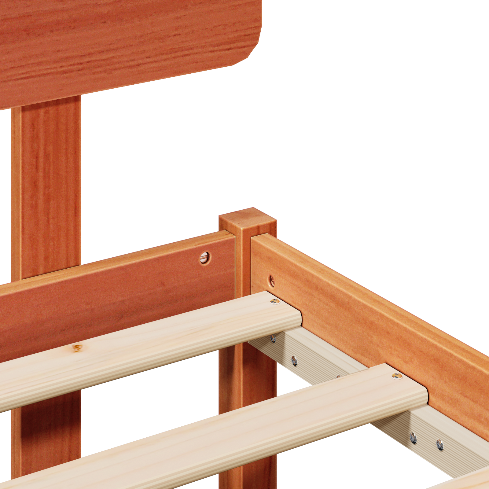 Bed Frame with Headboard Wax Brown 90x190 cm Solid Pine Wood - Image 9