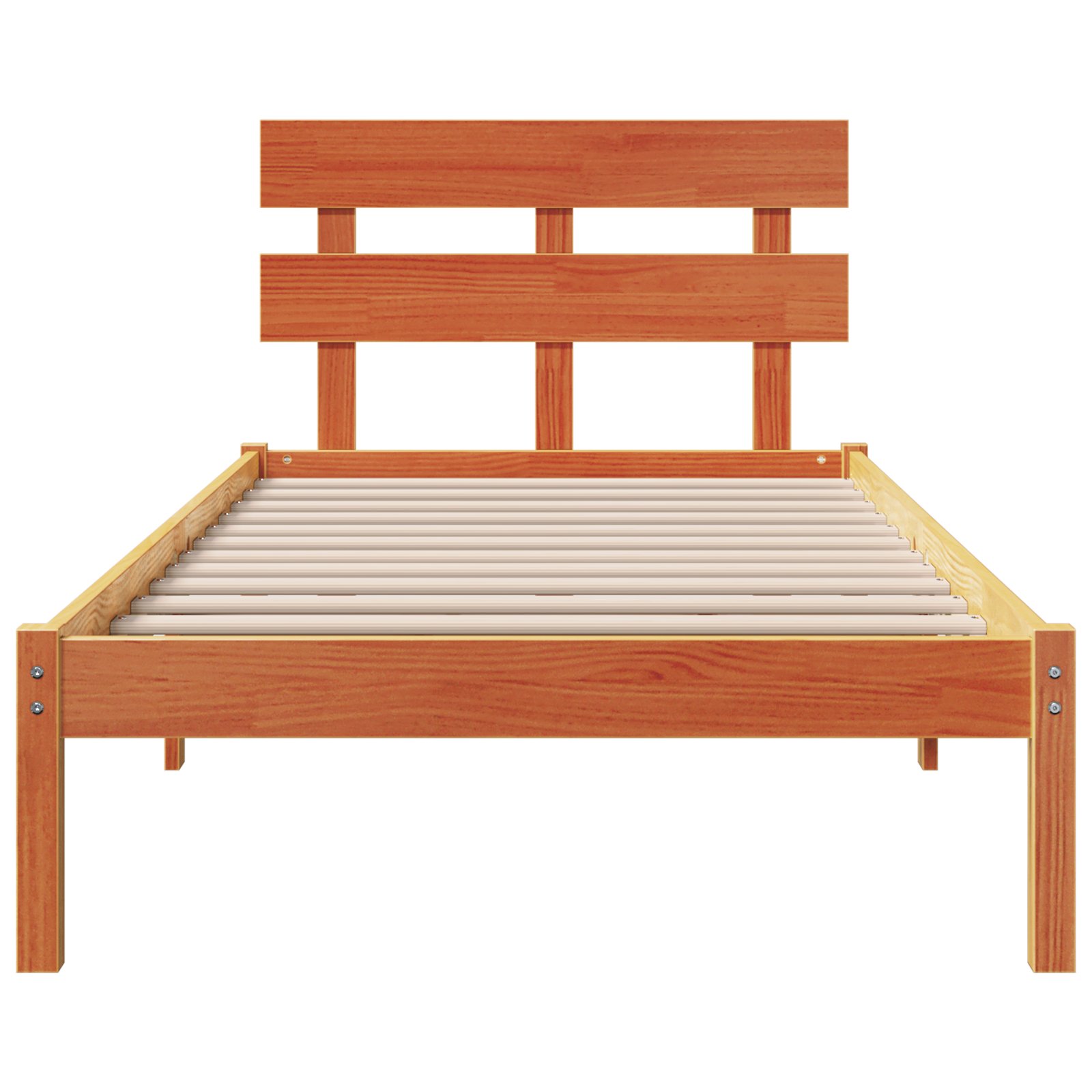 Bedframe met hoofdeinde Bruin 80 x 200 cm Massief grenenhout
