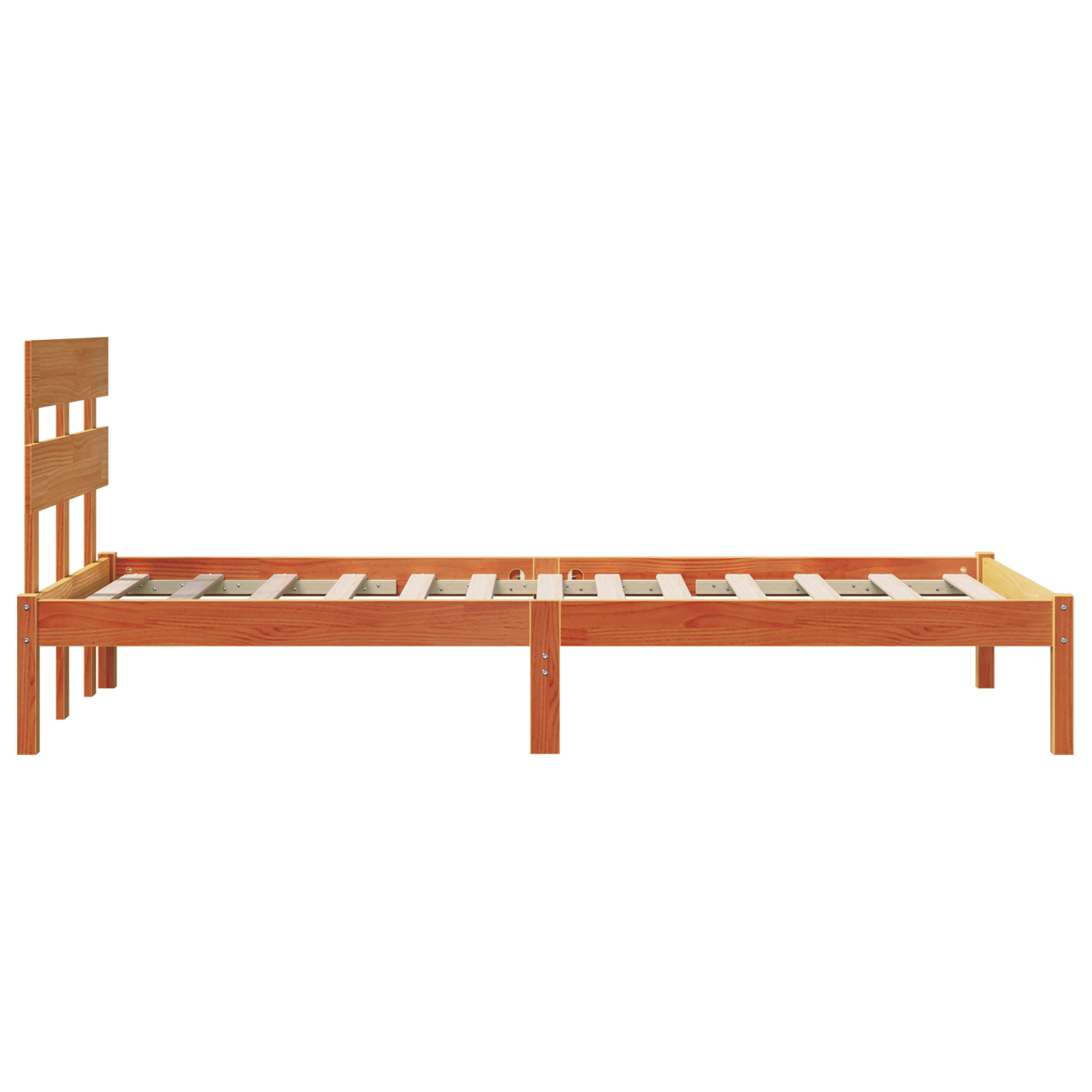 Bedframe met hoofdeinde Bruin 80 x 200 cm Massief grenenhout