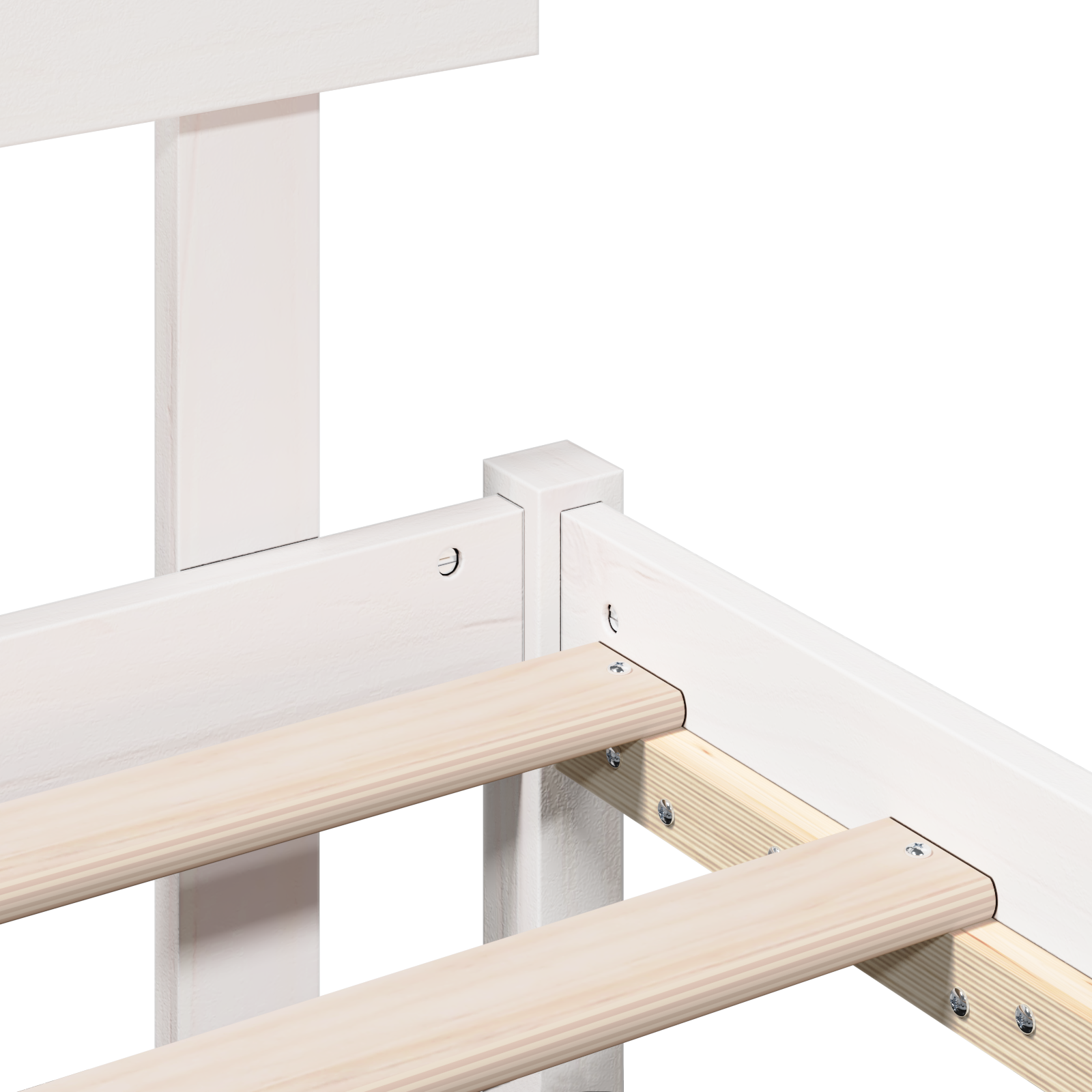 Bedframe met hoofdeinde Wit 90 x 200 cm Massief grenenhout